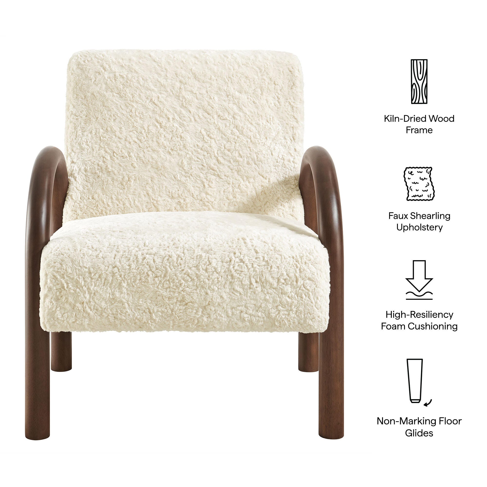 Modway Lunet Accent Armchair, Ecru, large