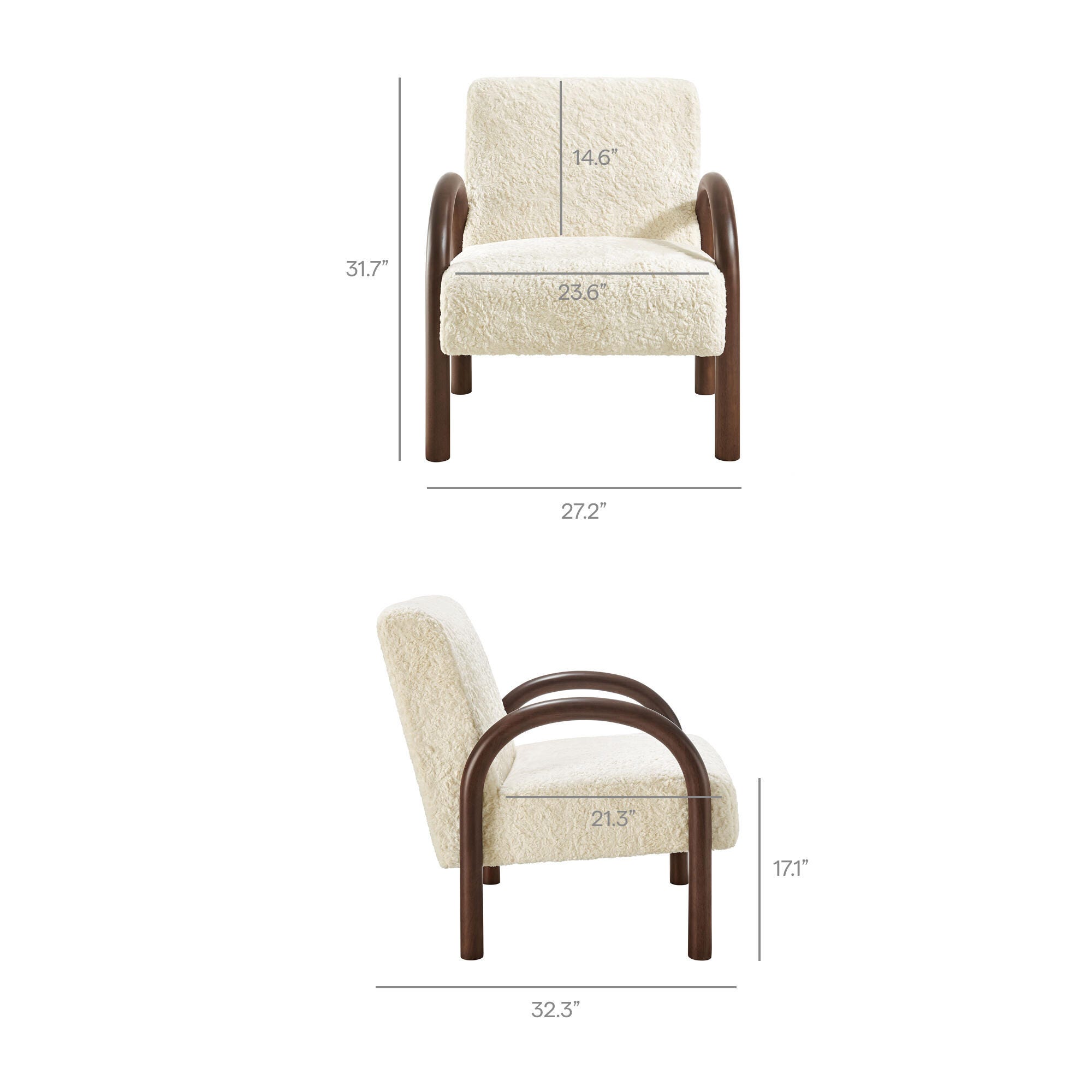 Modway Lunet Accent Armchair, Ecru, large