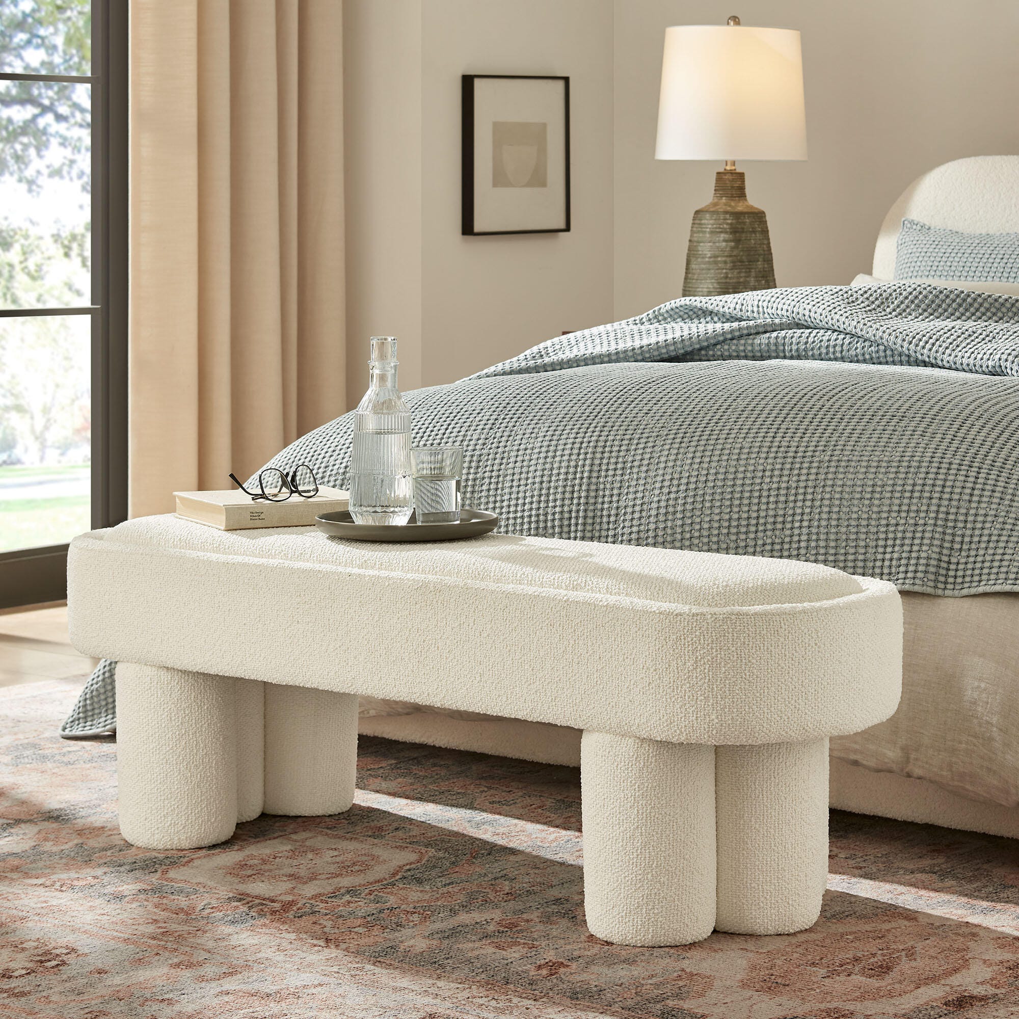 Modway Mossi Bench, Cream, rollover