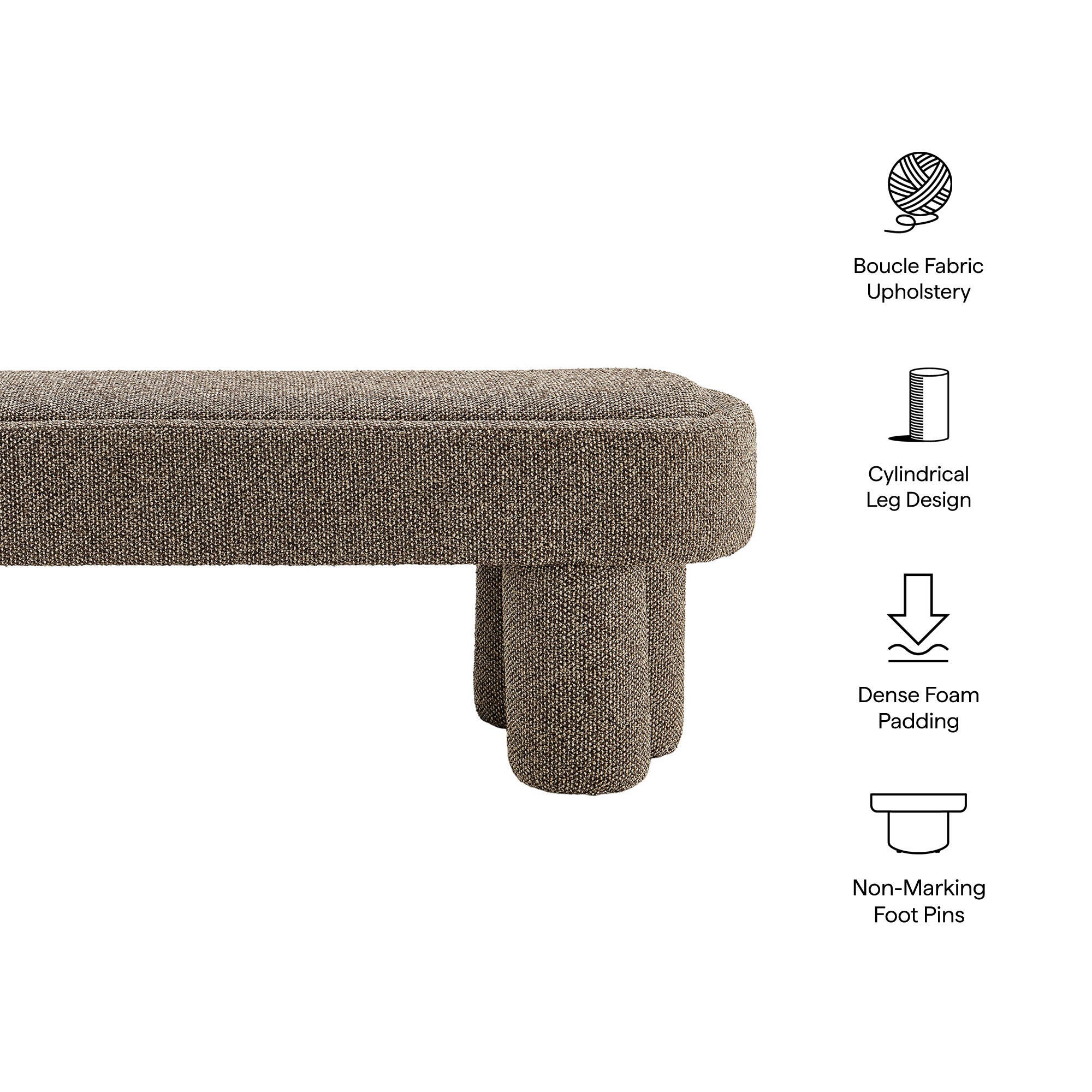 Modway Mossi Bench, Earth, large