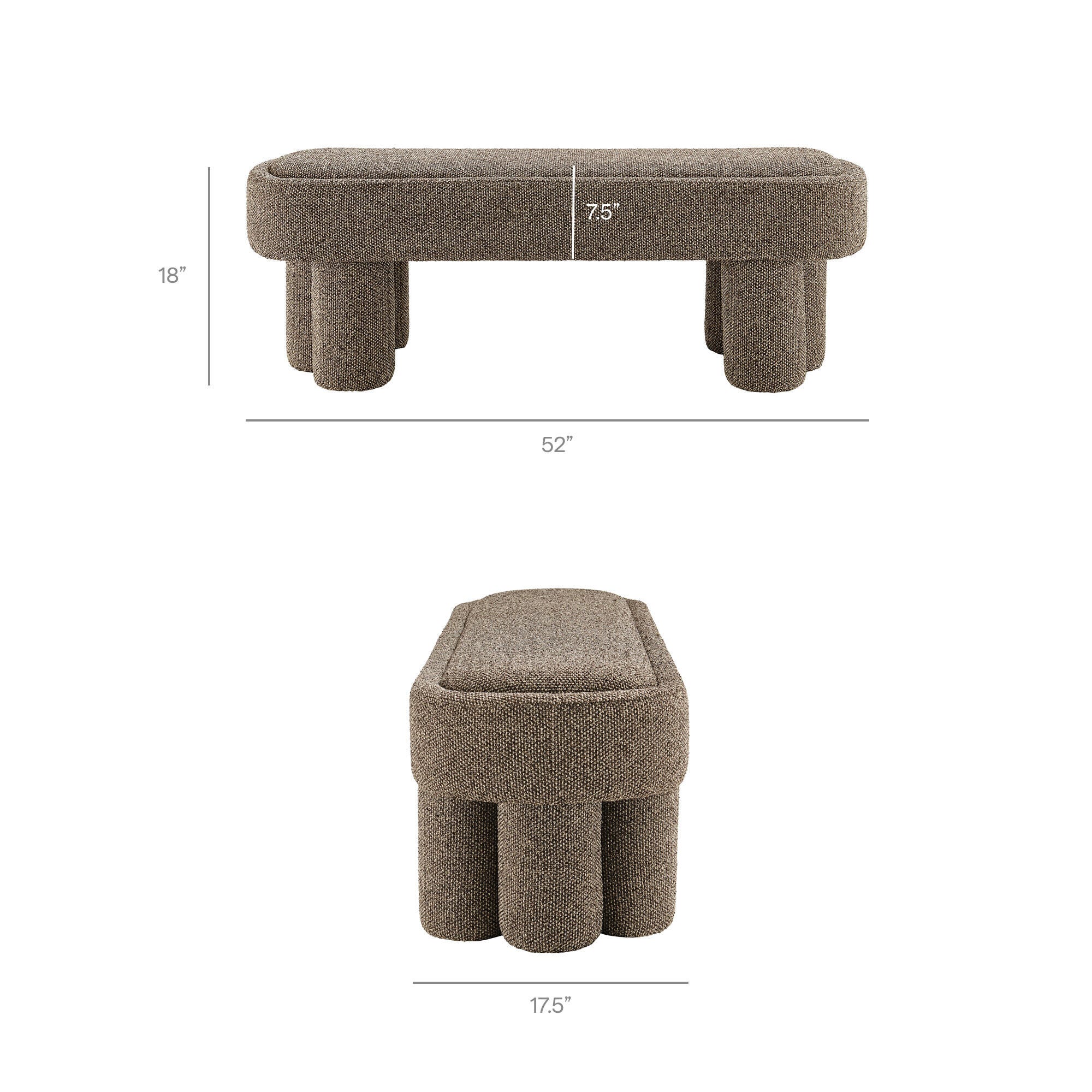 Modway Mossi Bench, Earth, large