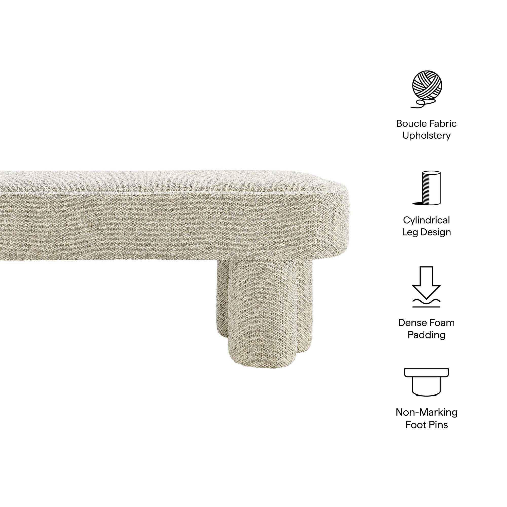 Modway Mossi Bench, Marble, large