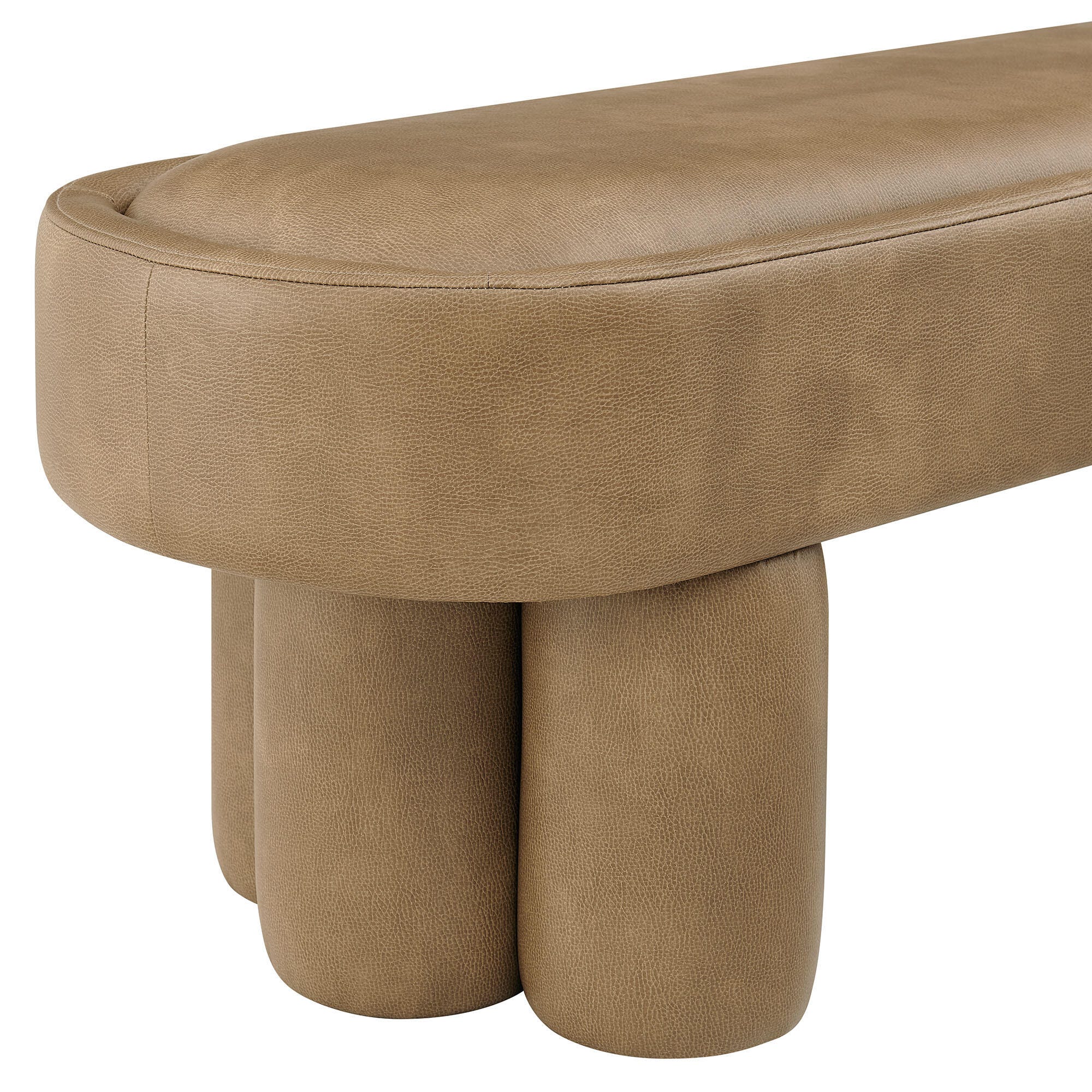 Modway Mossi Upholstered Oval Bench, Toast, large