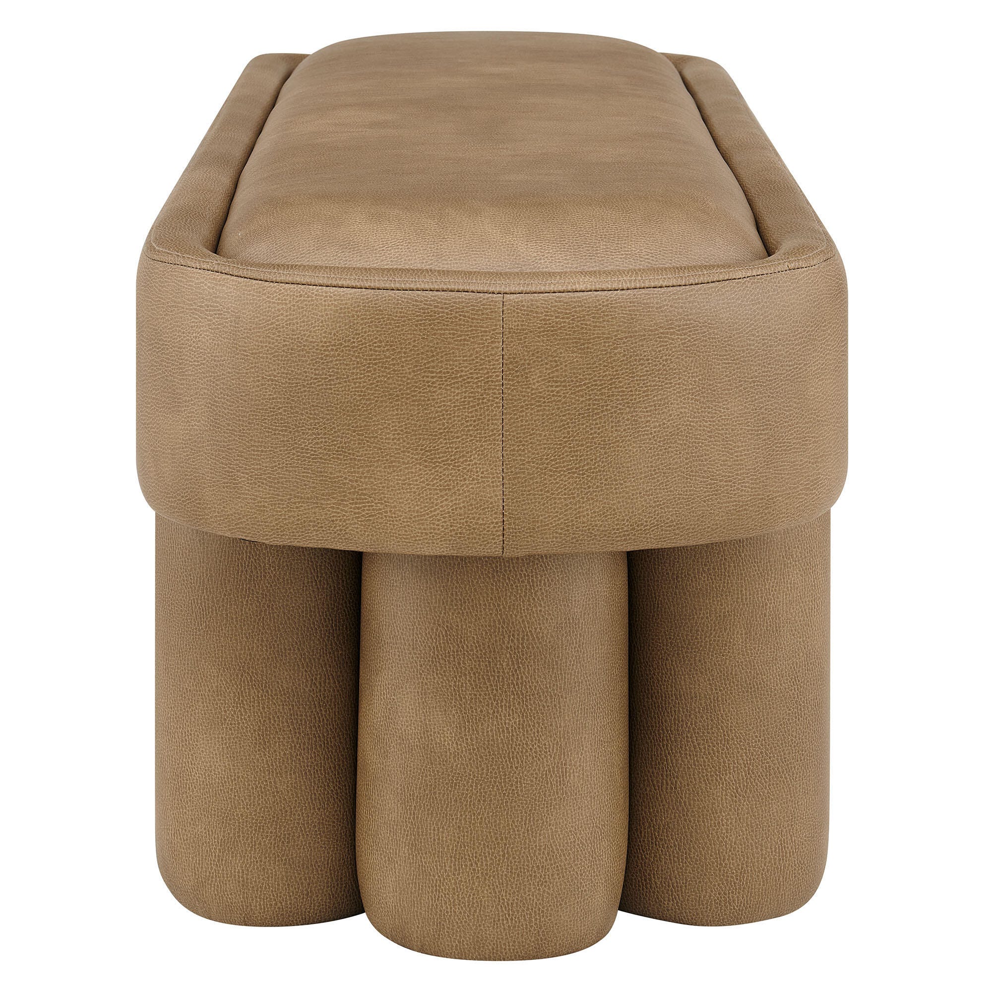 Modway Mossi Upholstered Oval Bench, Toast, large