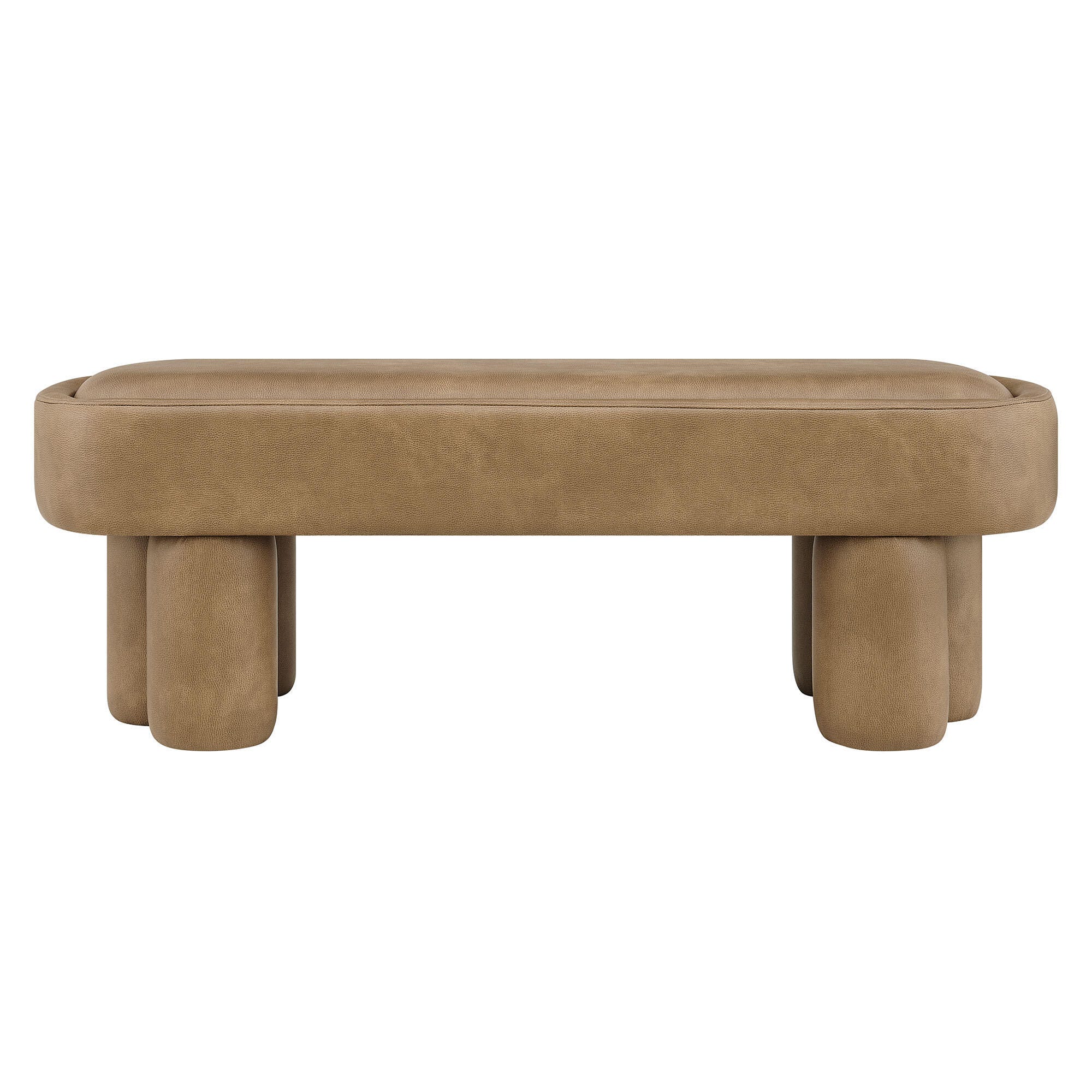 Modway Mossi Upholstered Oval Bench, Toast, large