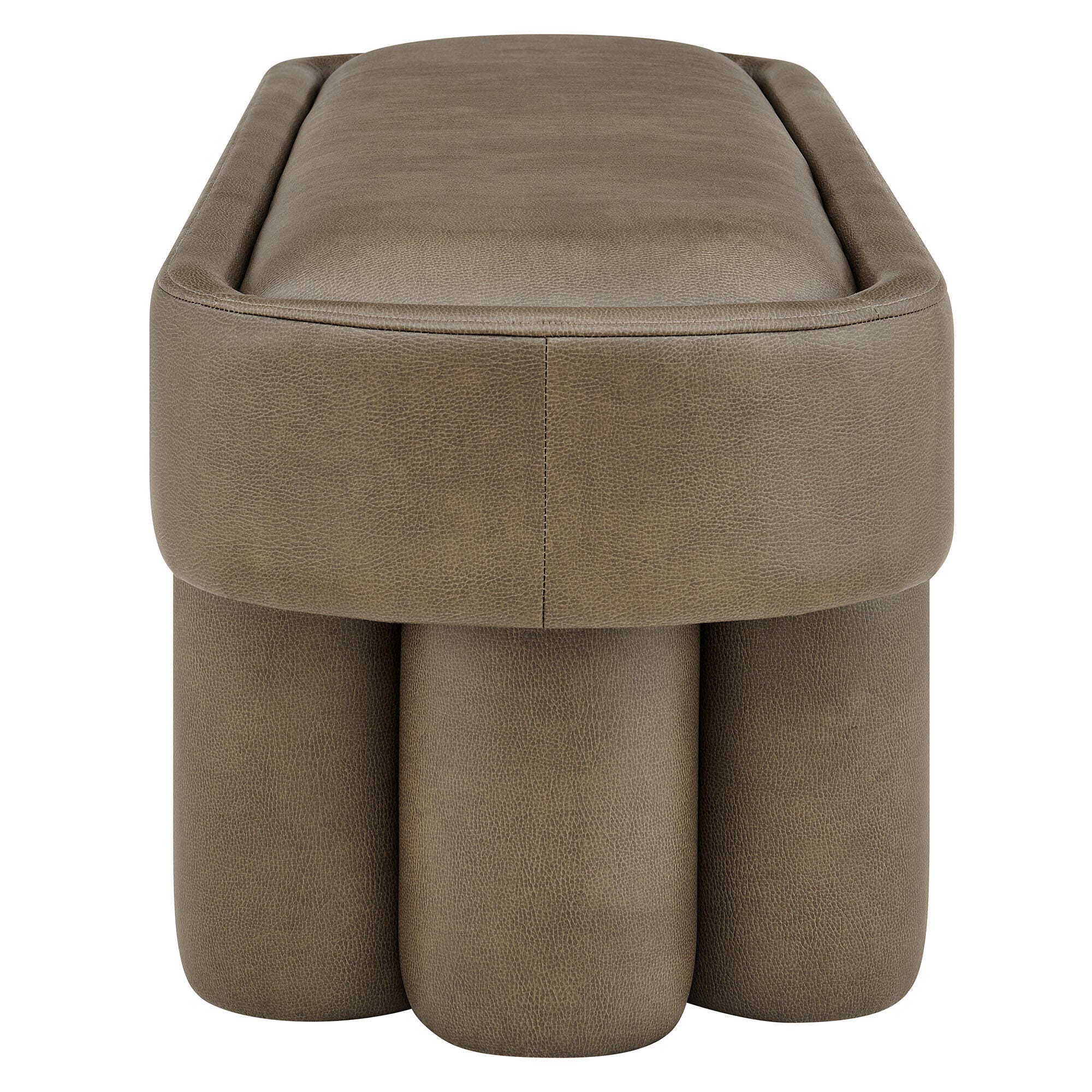 Modway Mossi Upholstered Oval Bench, Mushroom, large