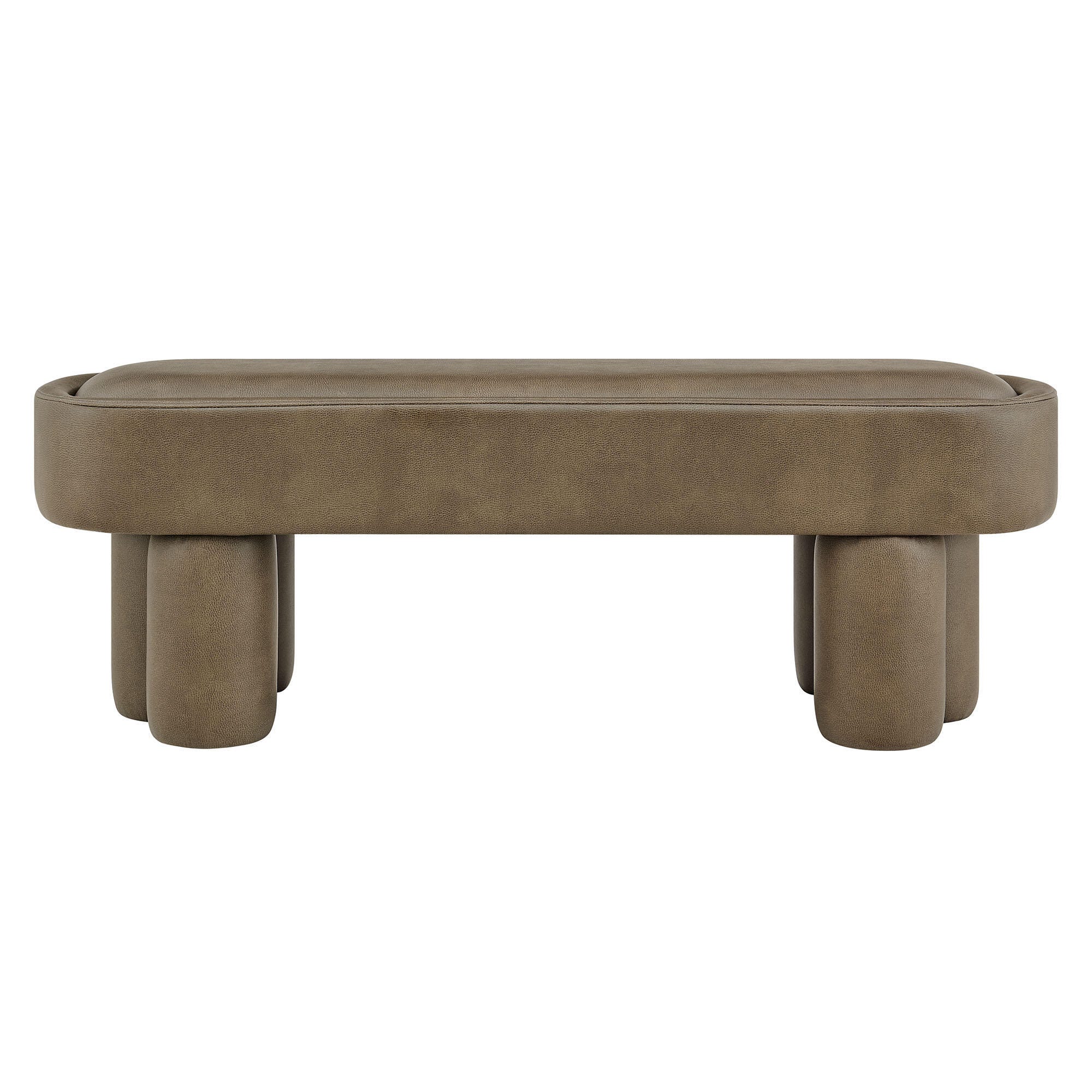 Modway Mossi Upholstered Oval Bench, Mushroom, large