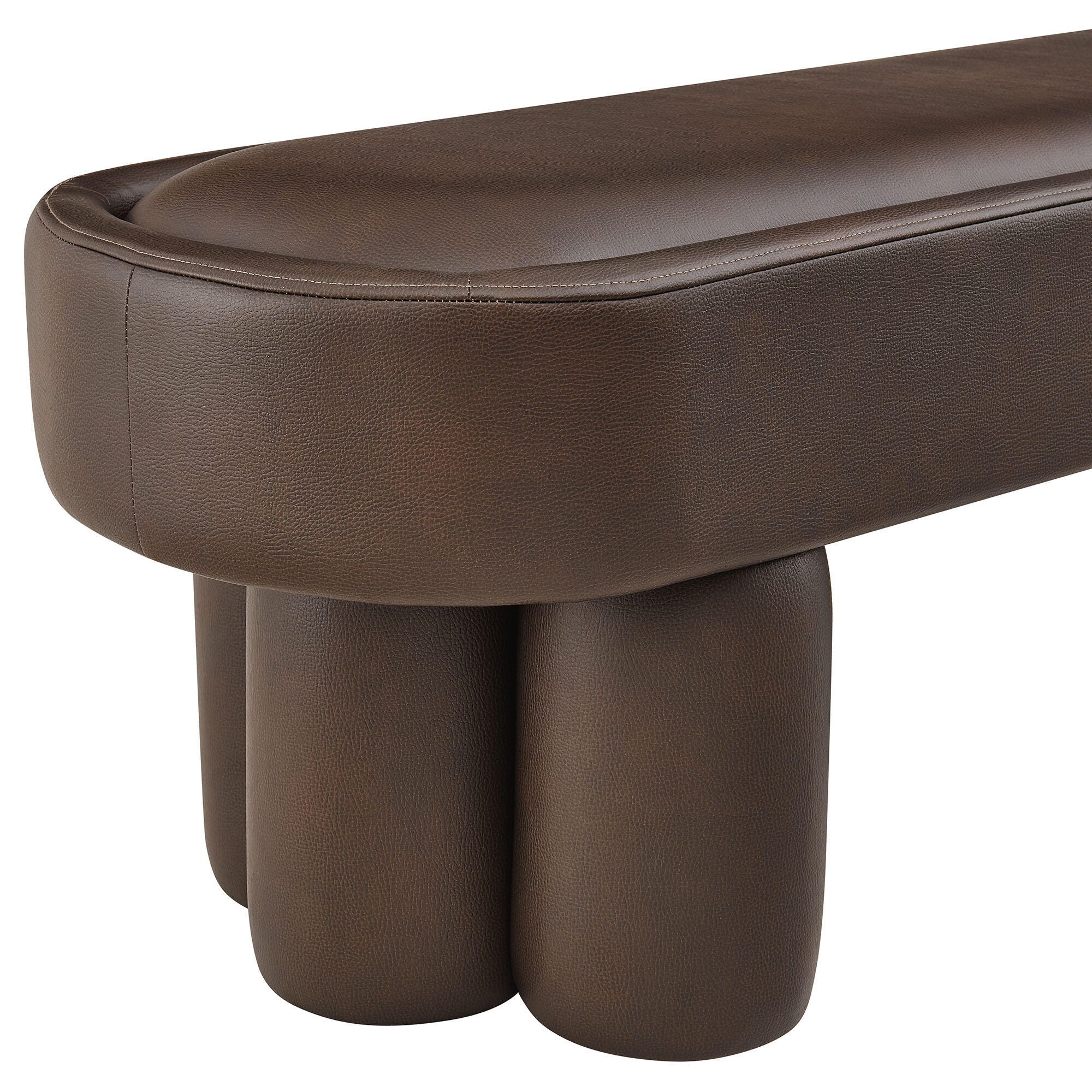 Modway Mossi Upholstered Oval Bench, Espresso, large