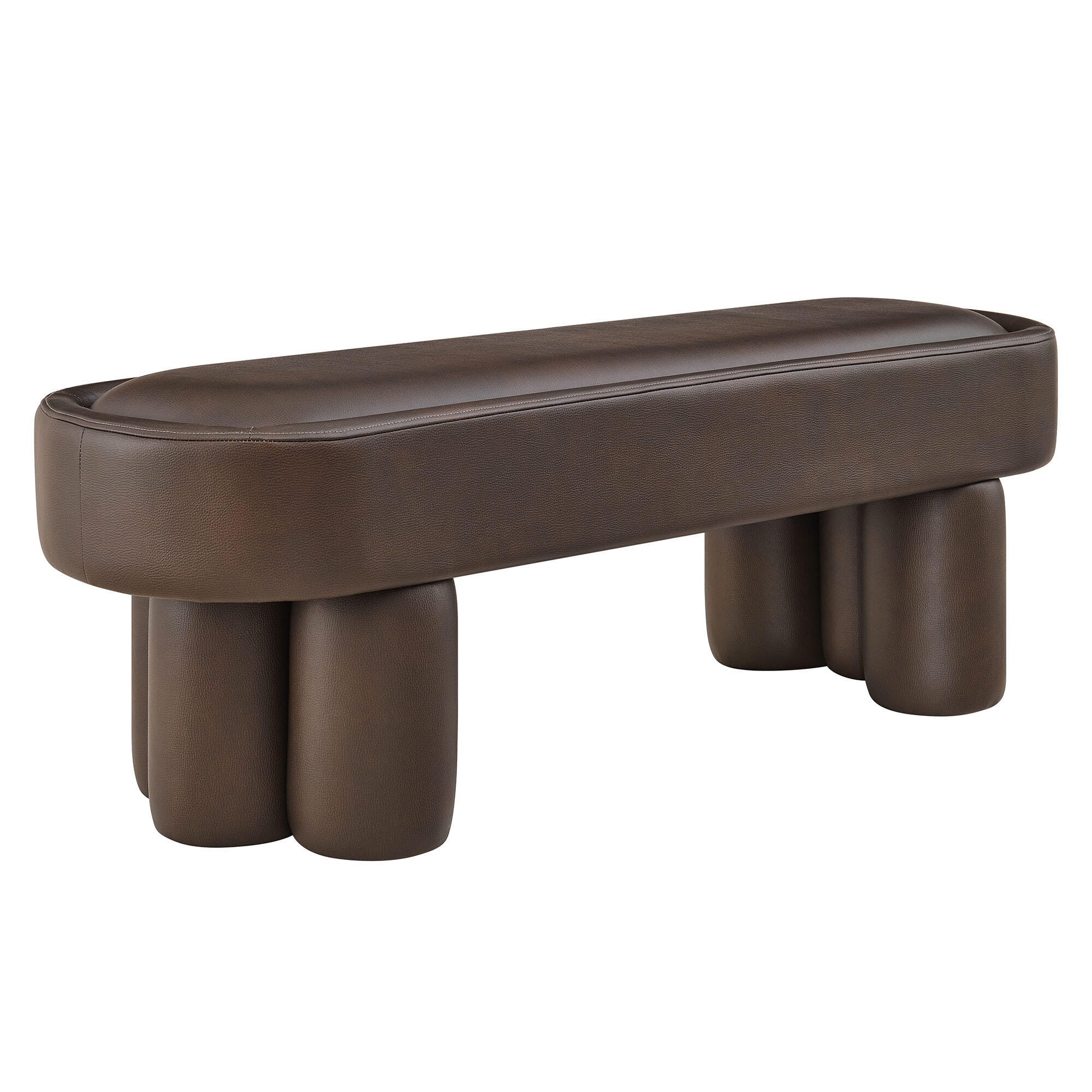 Modway Mossi Upholstered Oval Bench, Espresso, large