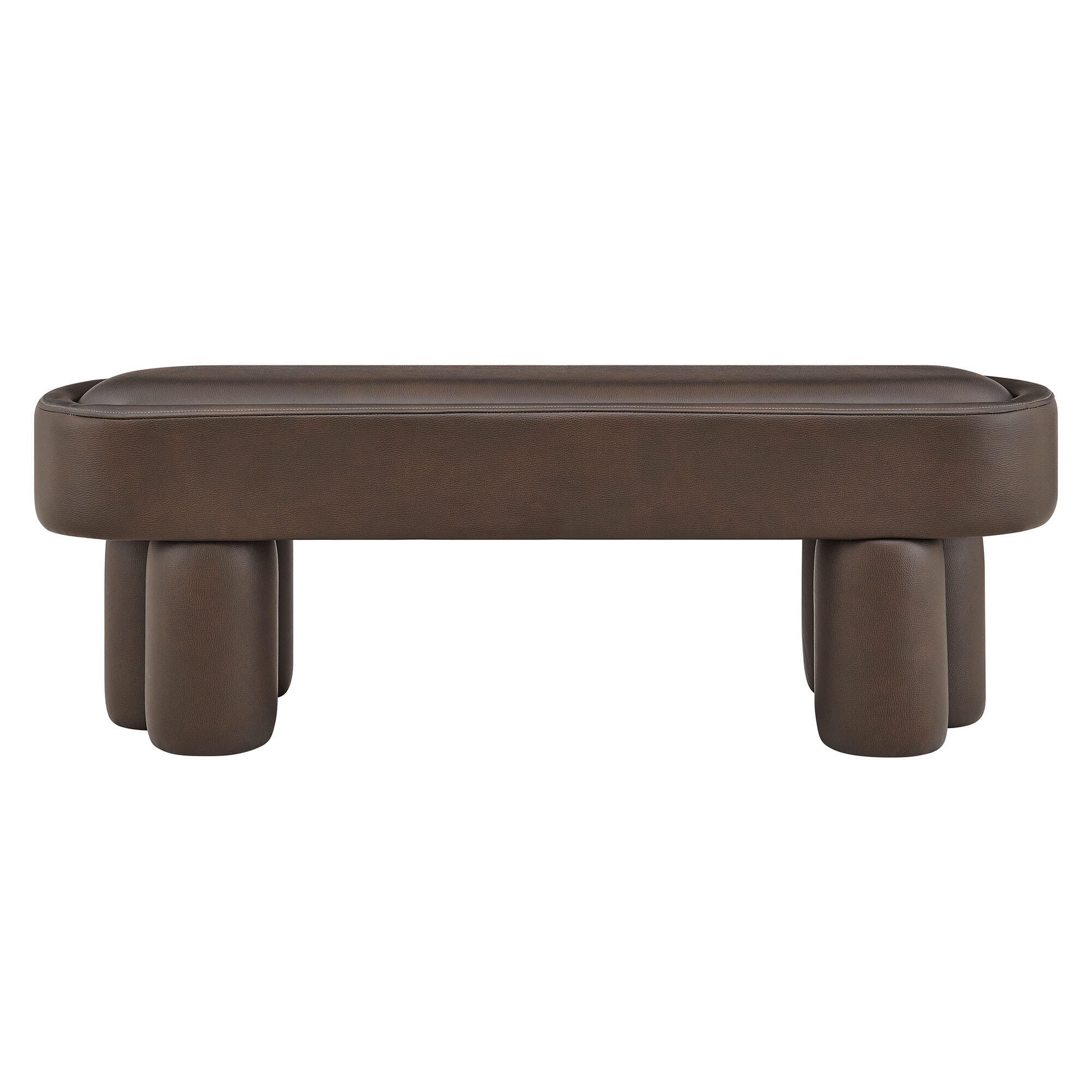 Modway Mossi Upholstered Oval Bench, Espresso, large