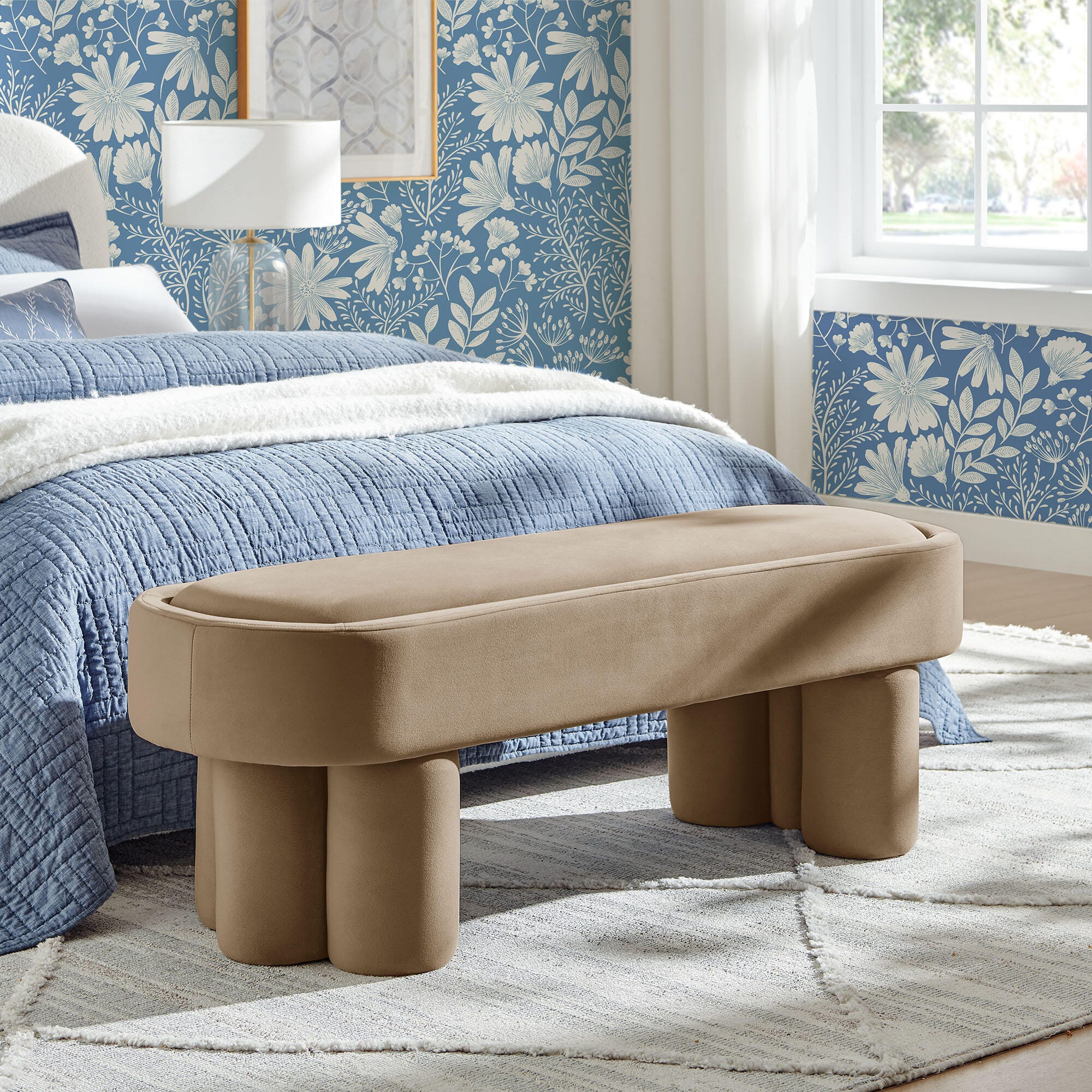 Modway Mossi Accent Bench, Taupe, rollover