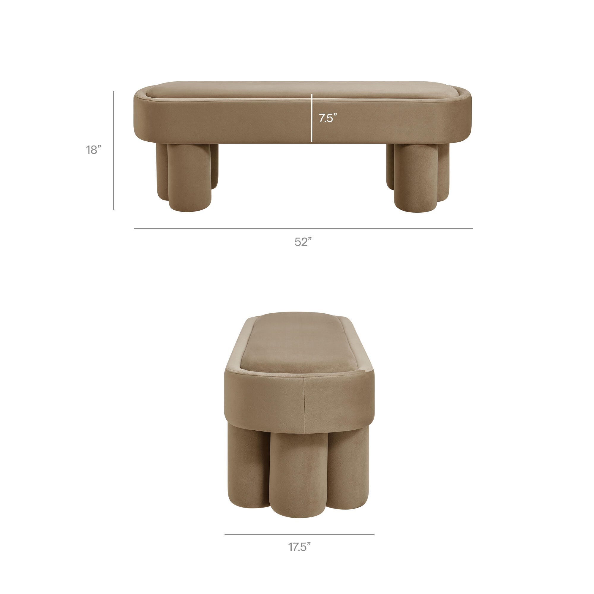 Modway Mossi Accent Bench, Taupe, large