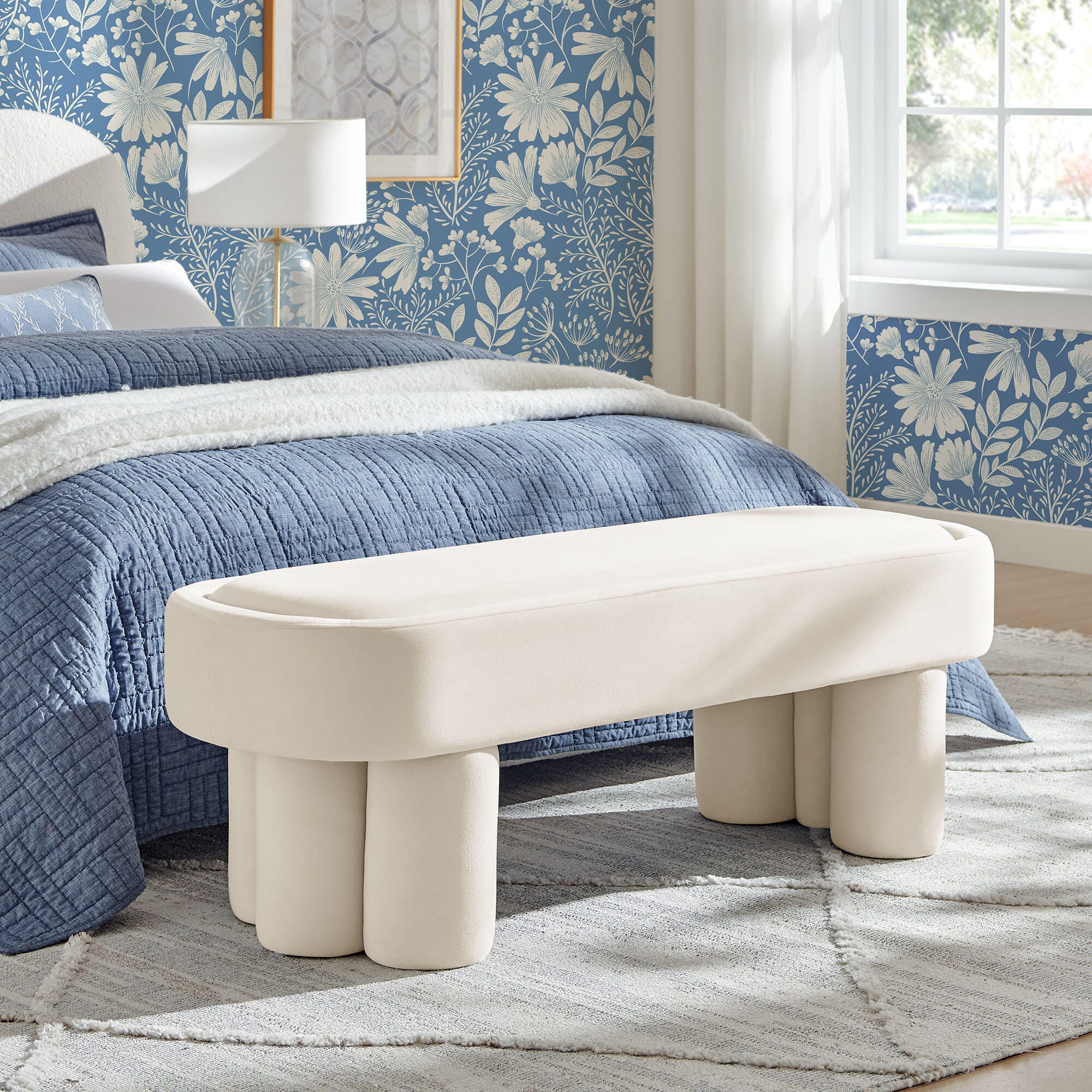 Modway Mossi Accent Bench, Alabster, rollover
