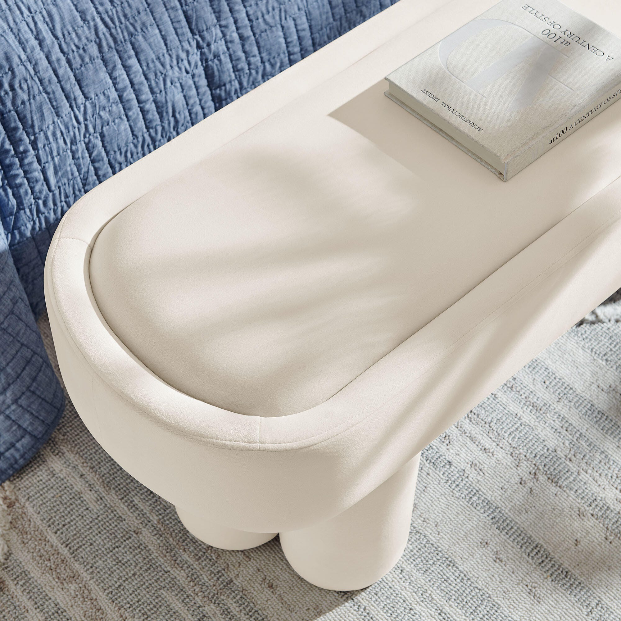 Modway Mossi Accent Bench, Alabster, large