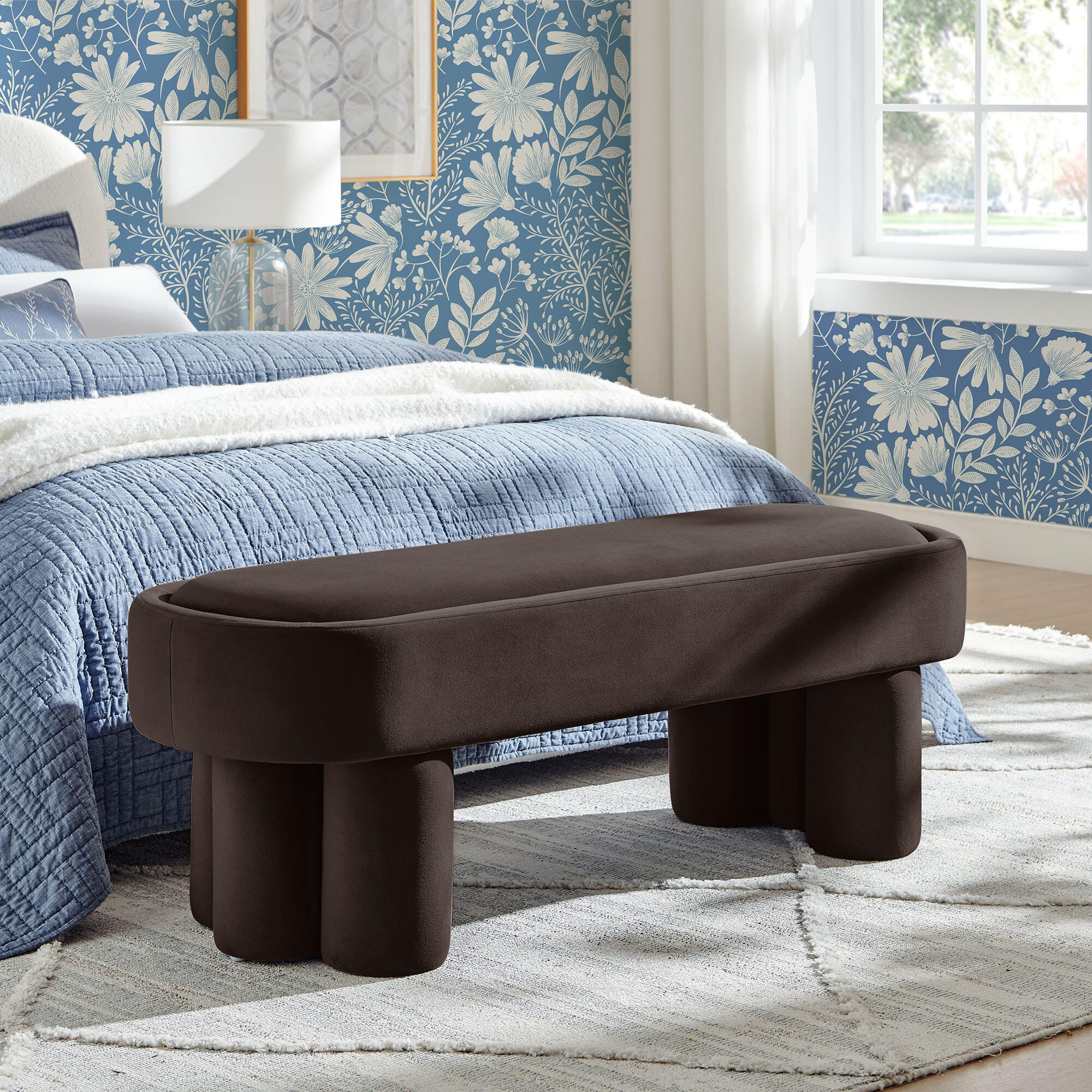 Modway Mossi Accent Bench, Chocolate Brown, rollover