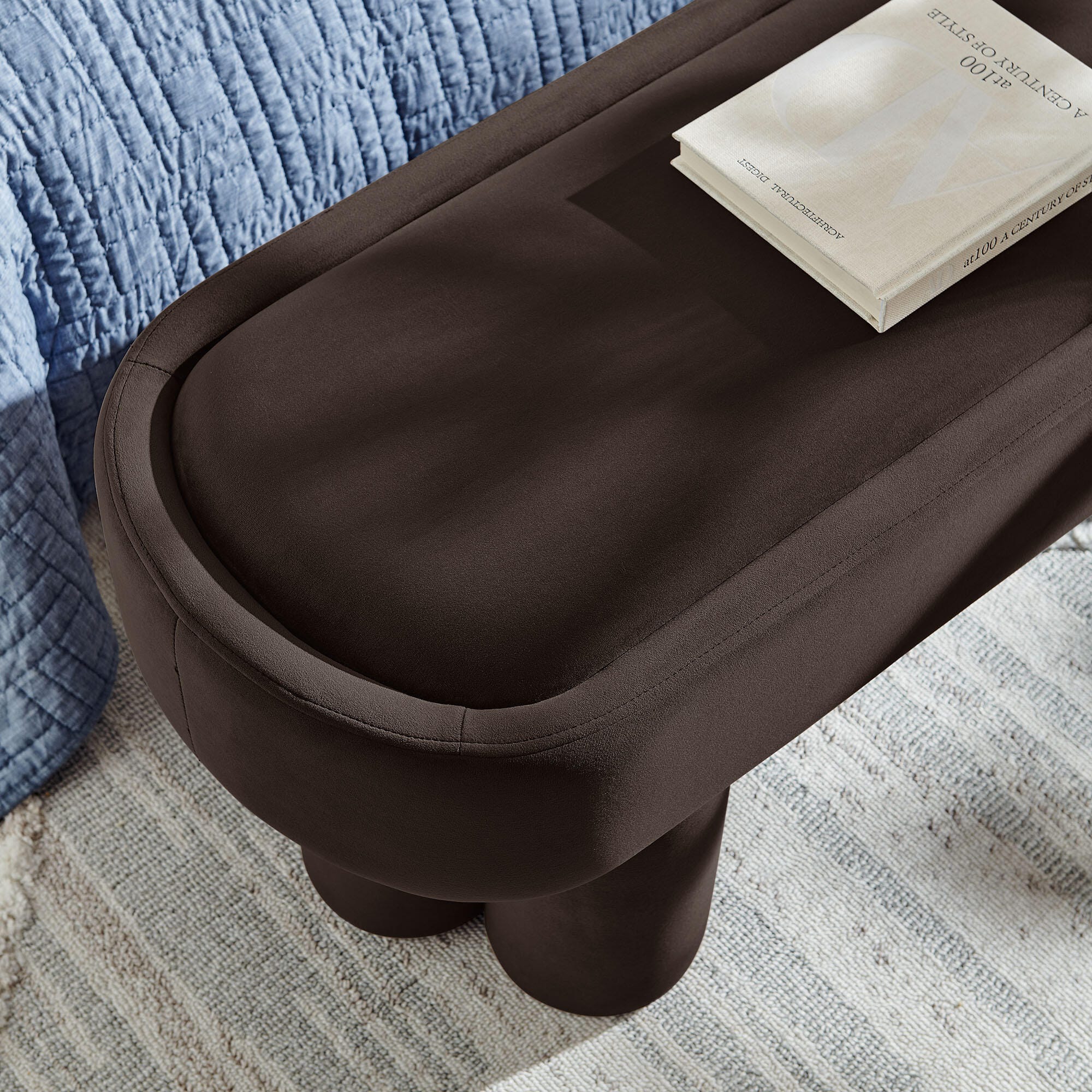 Modway Mossi Accent Bench, Chocolate Brown, large