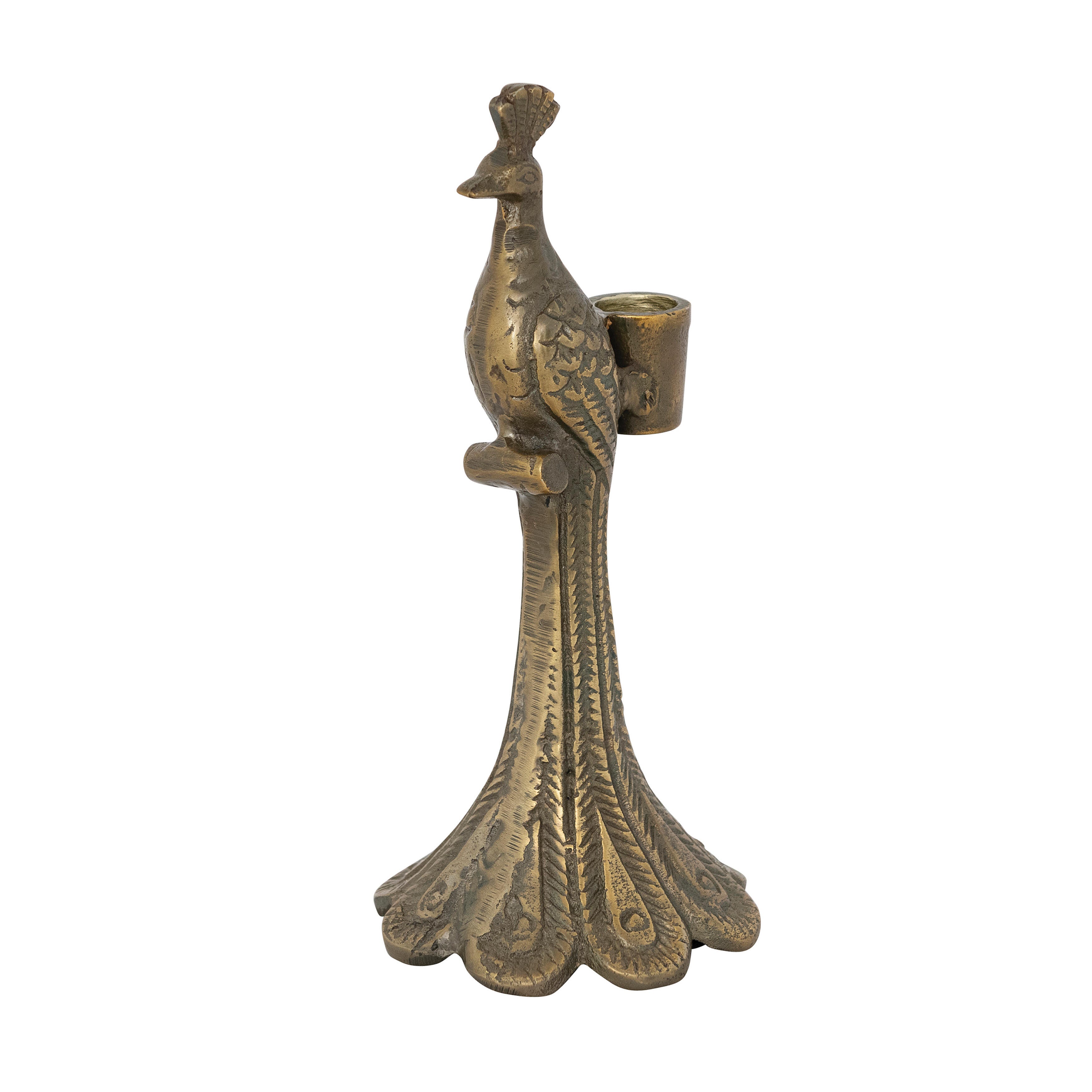 Storied Home Peacock Shaped Taper Candle Holder, , large