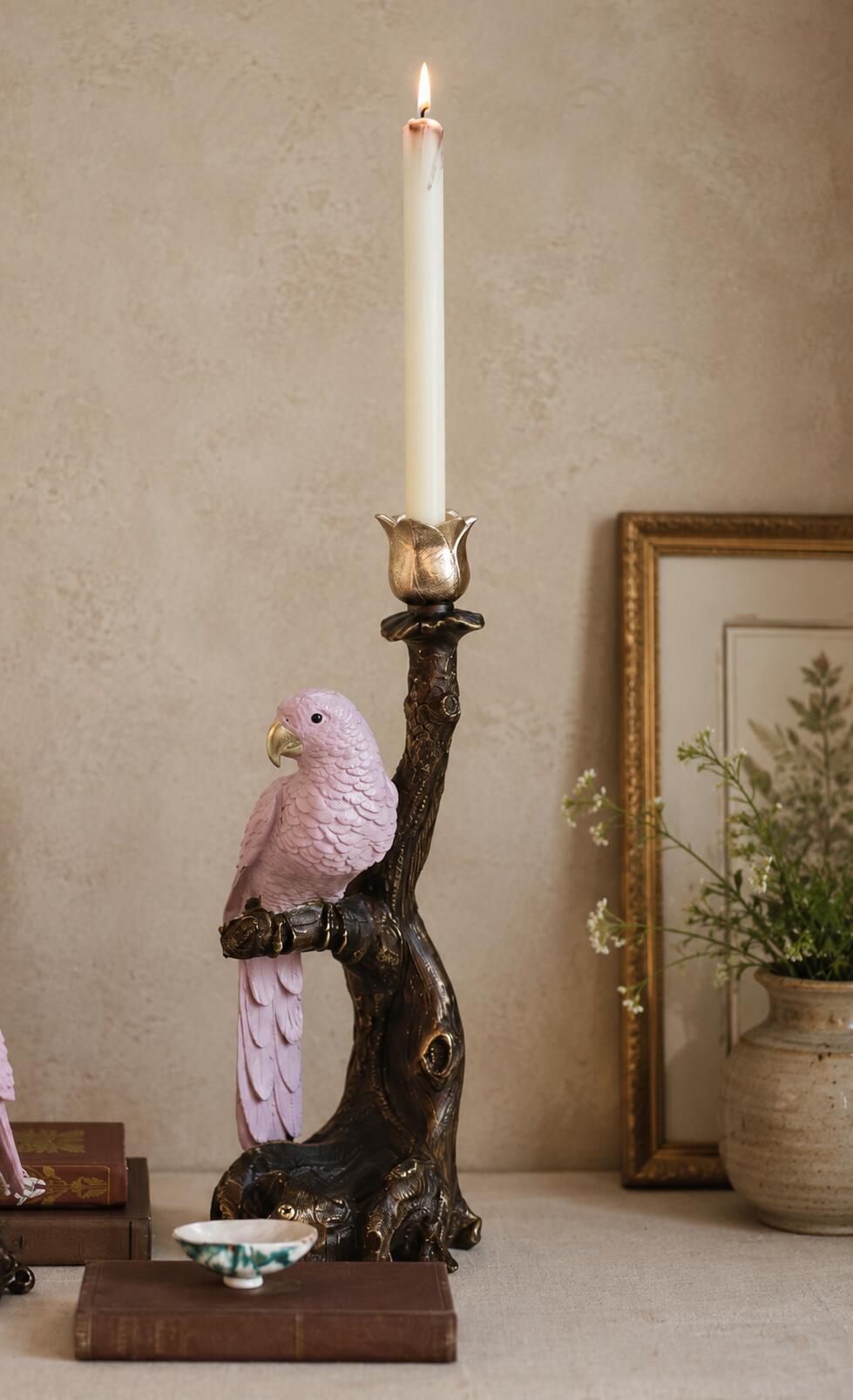Storied Home Parrot Shaped Taper Candle Holder, , rollover