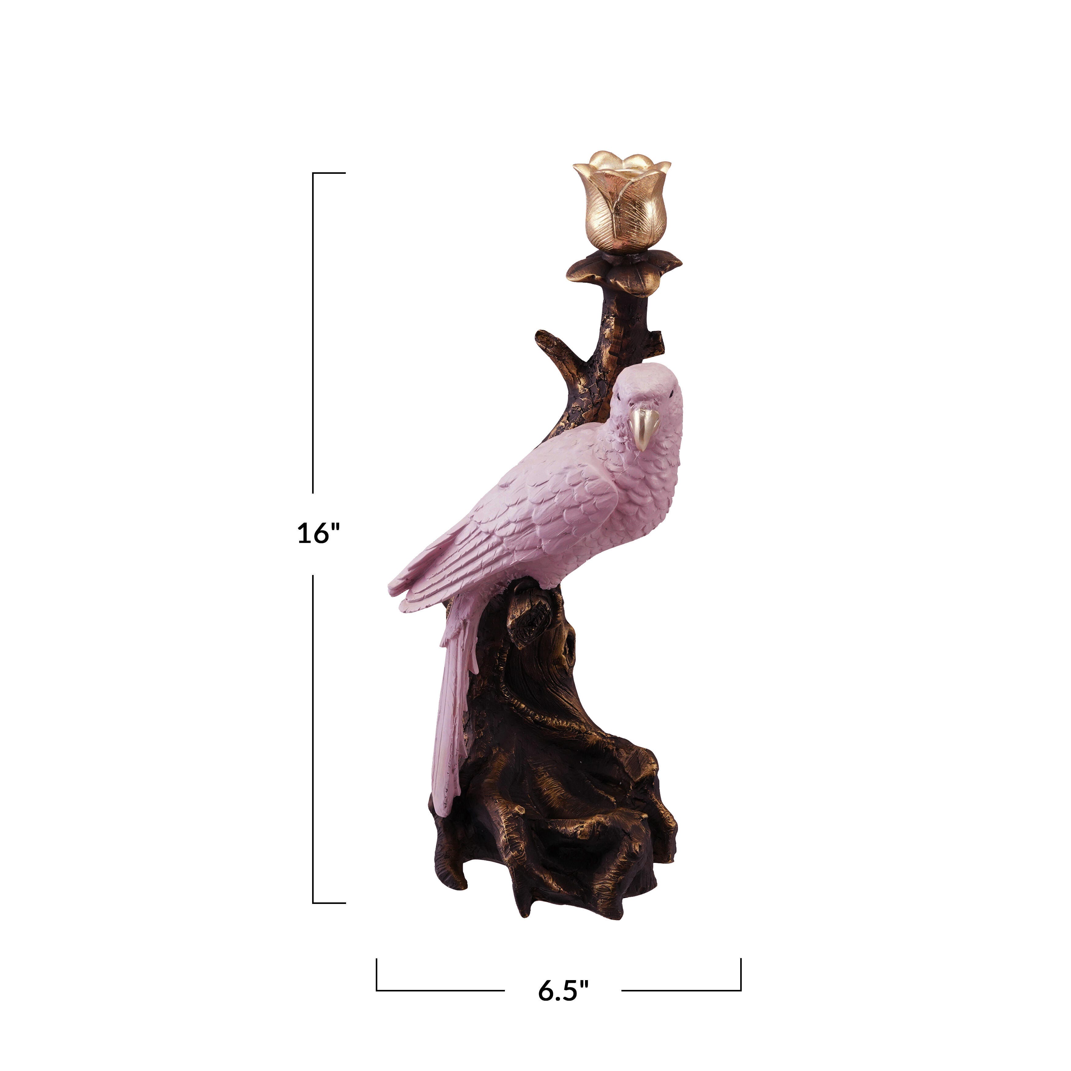 Storied Home Parrot Shaped Taper Candle Holder, , large
