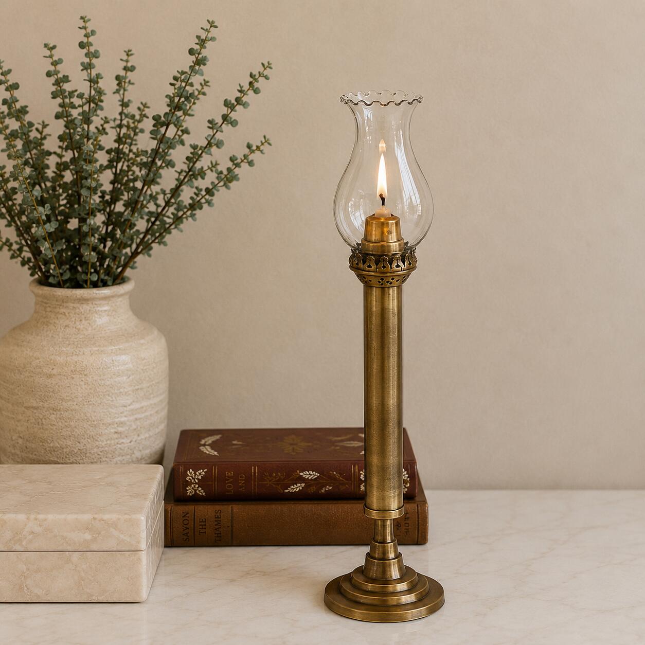 Storied Home Antique Taper Candle Holder, , rollover