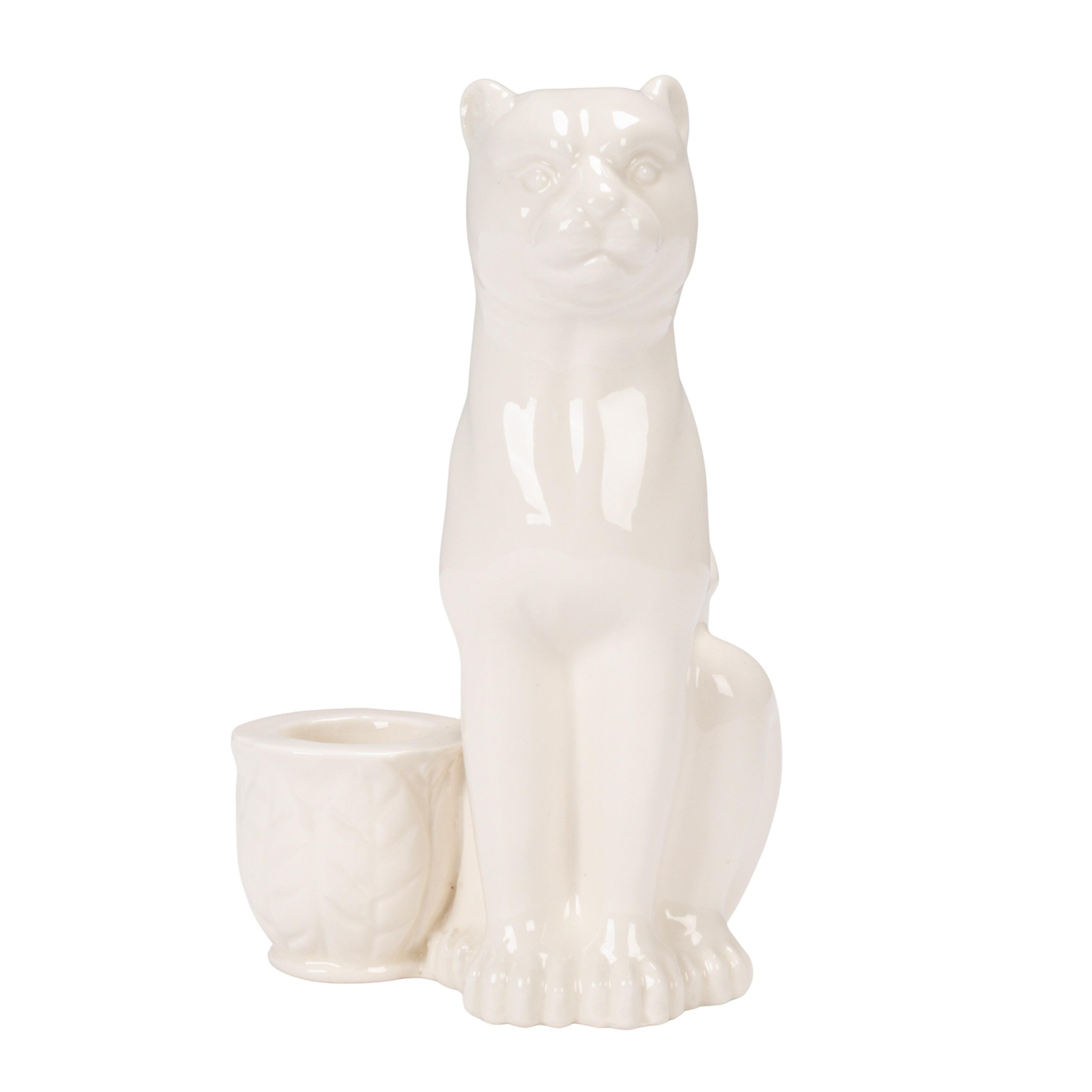 Storied Home Leopard Shaped Taper Candle Holder, , large