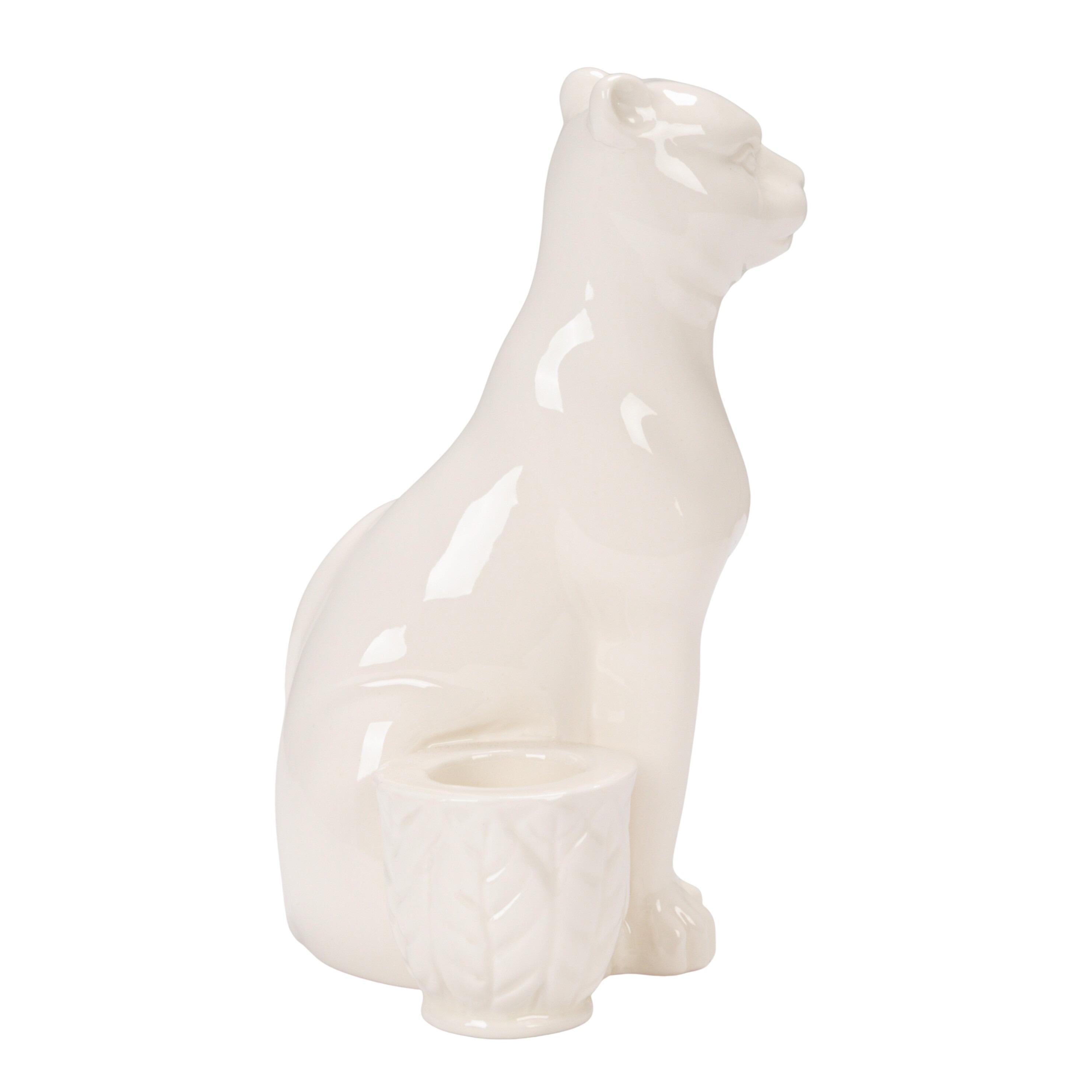 Storied Home Leopard Shaped Taper Candle Holder, , large
