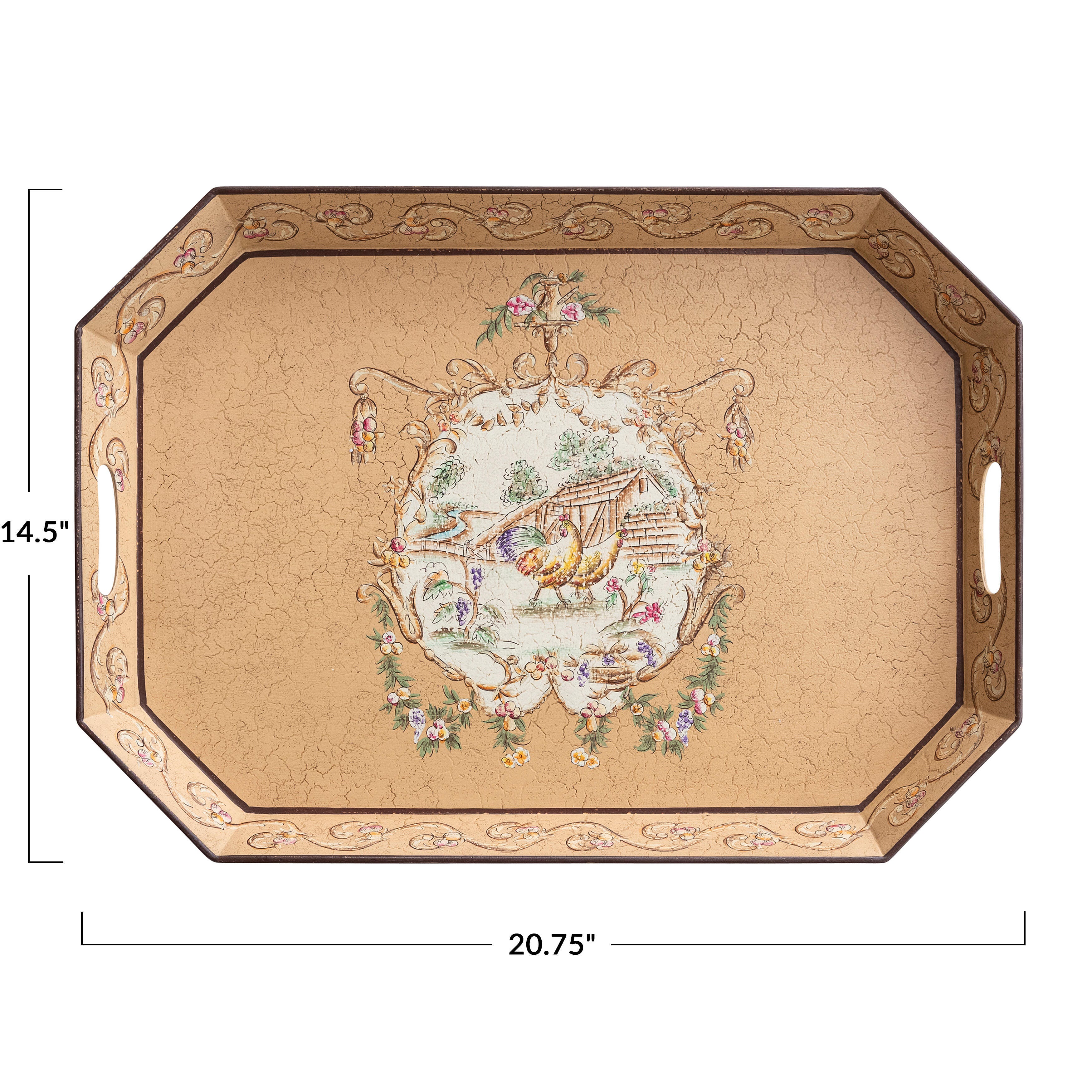 Storied Home Hand-Painted Decorative Tray, , large