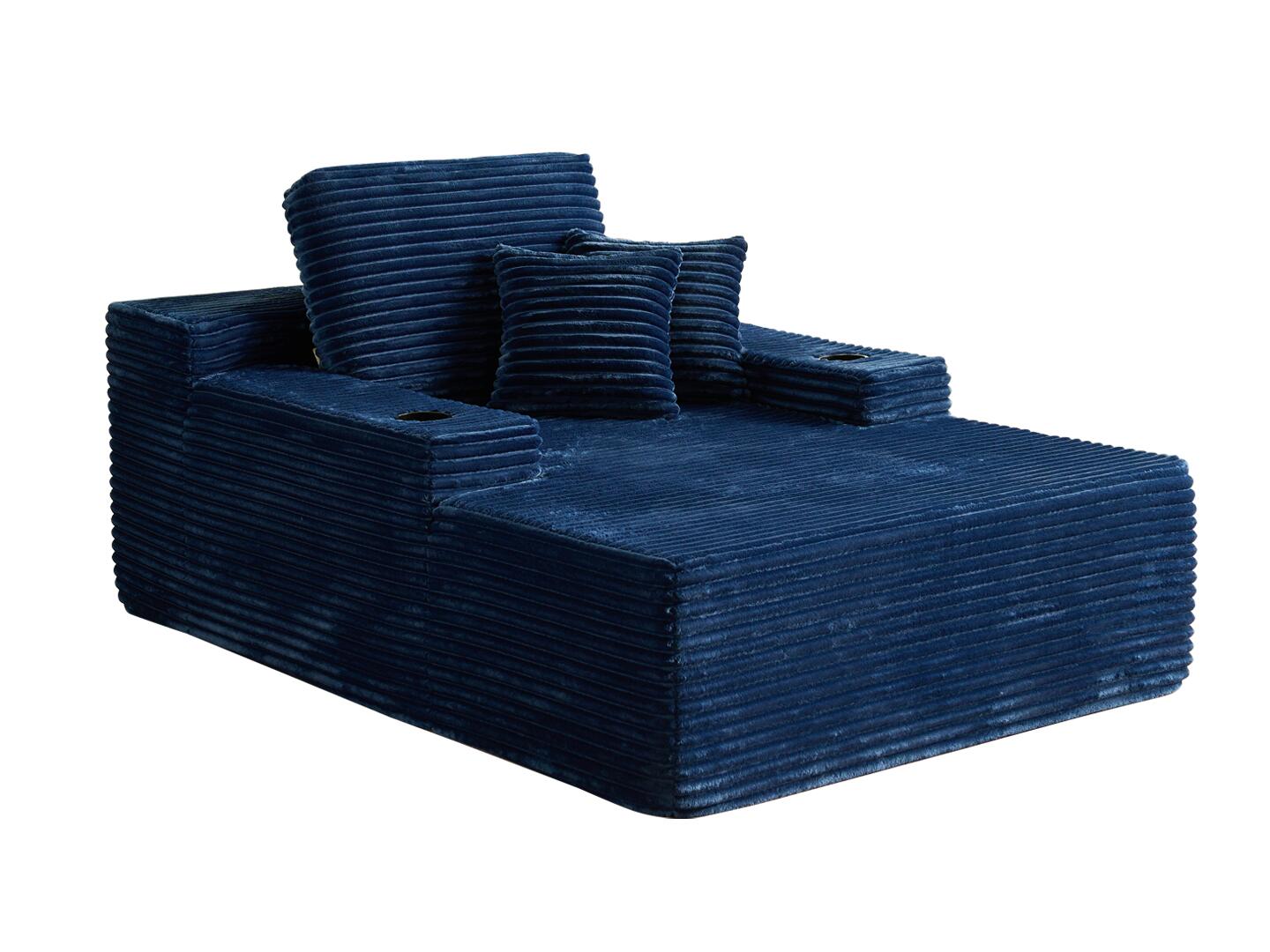 HOMLUX Oversized Chaise, Blue, large
