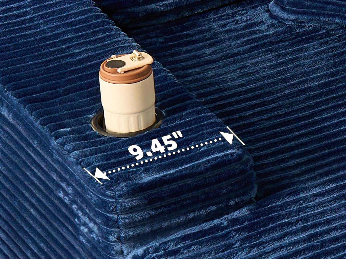HOMLUX Oversized Chaise, Blue, large