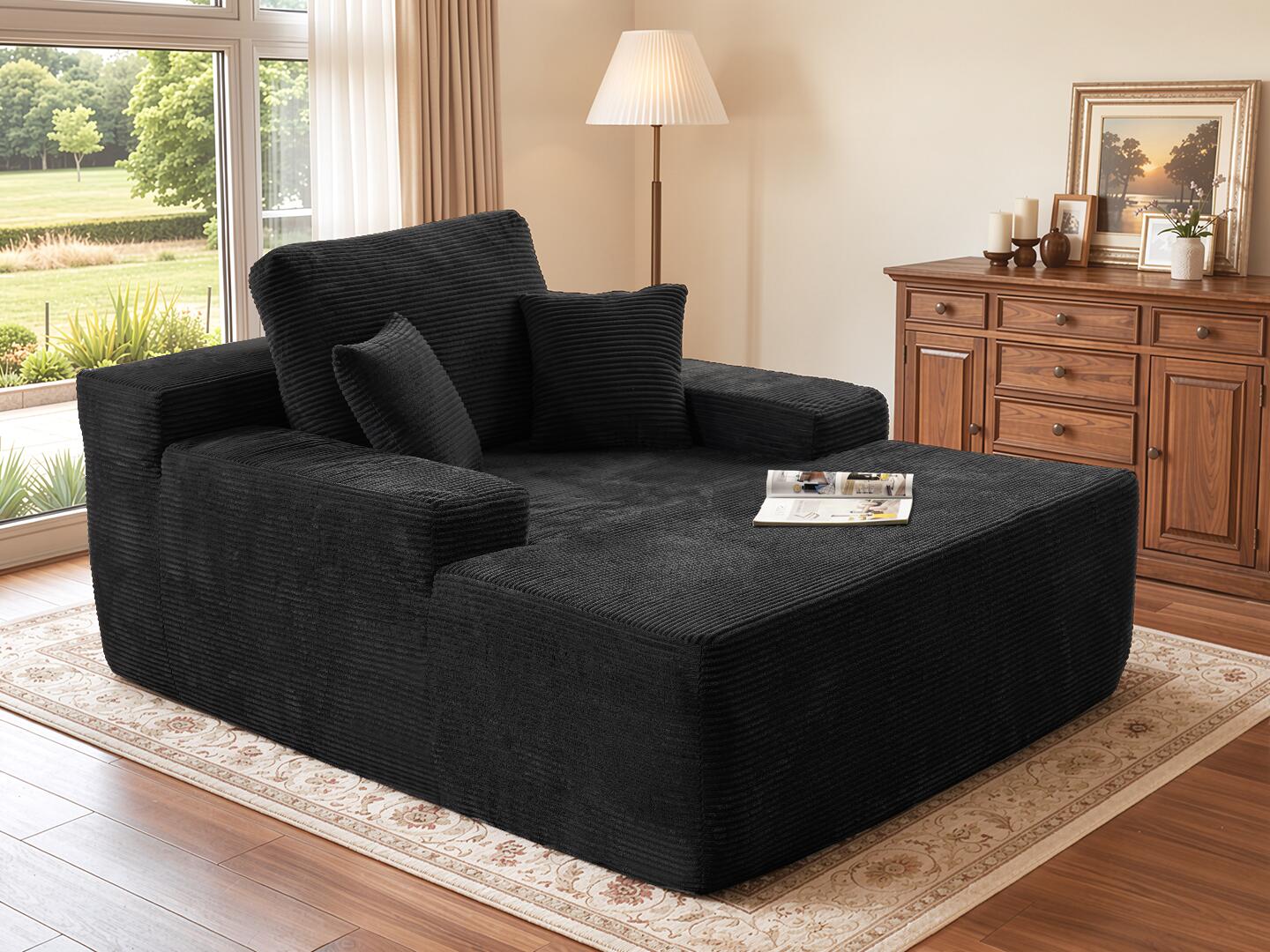 HOMLUX Textured Oversized Chaise, , rollover