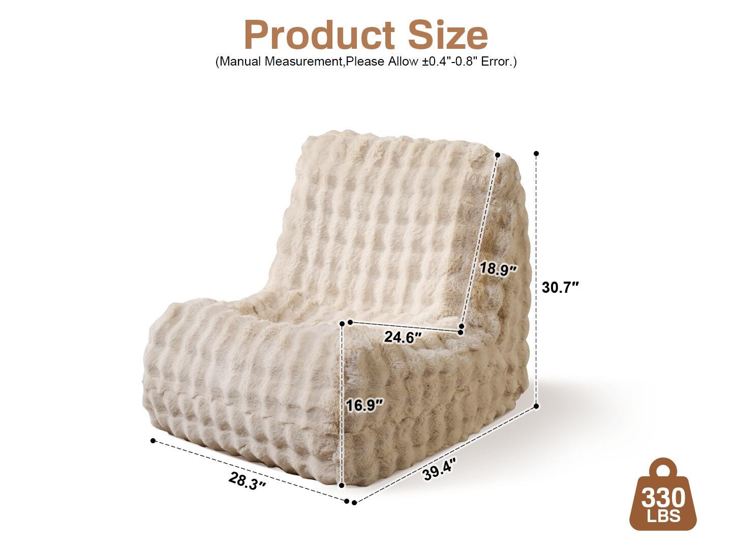 HOMLUX Accent Chair, Ivory, large