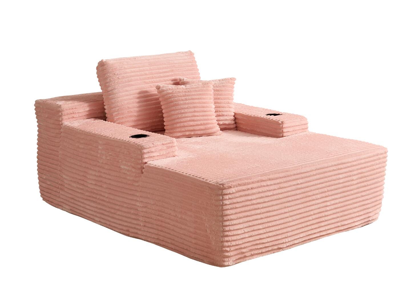 HOMLUX Oversized Chaise, Pink, large