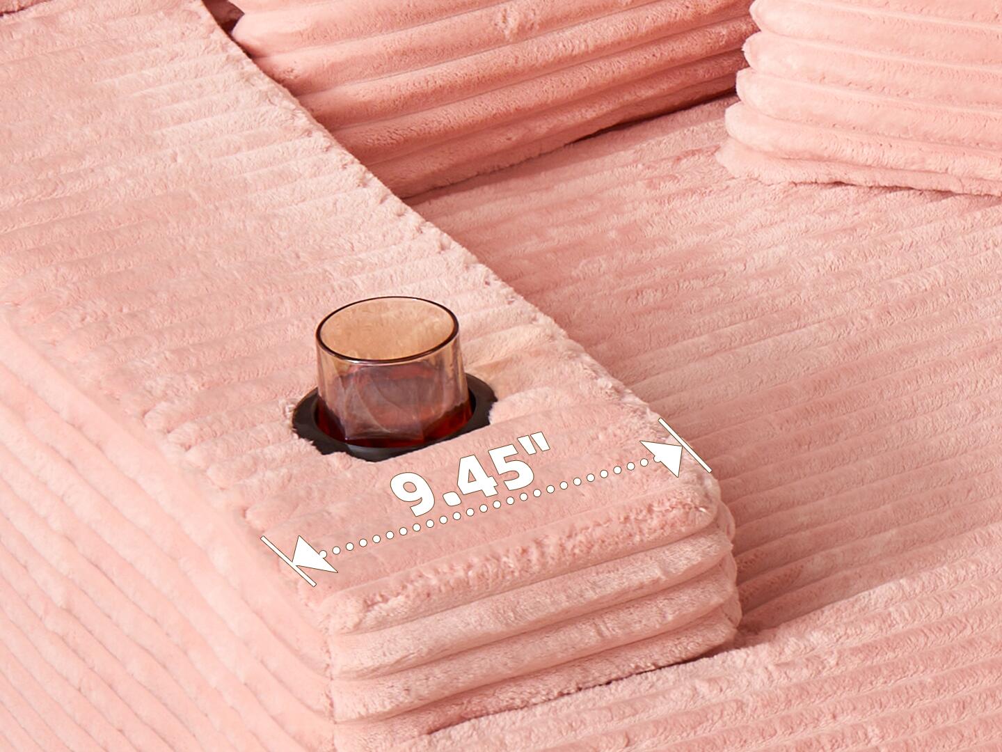 HOMLUX Oversized Chaise, Pink, large