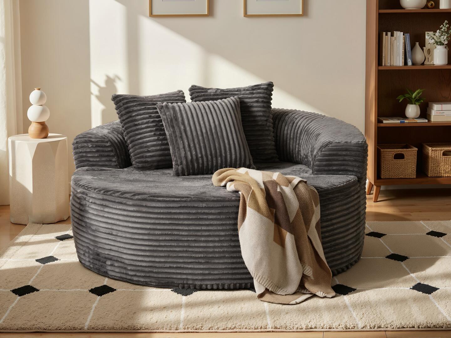 HOMLUX Oversized Accent Chair, Gray, rollover