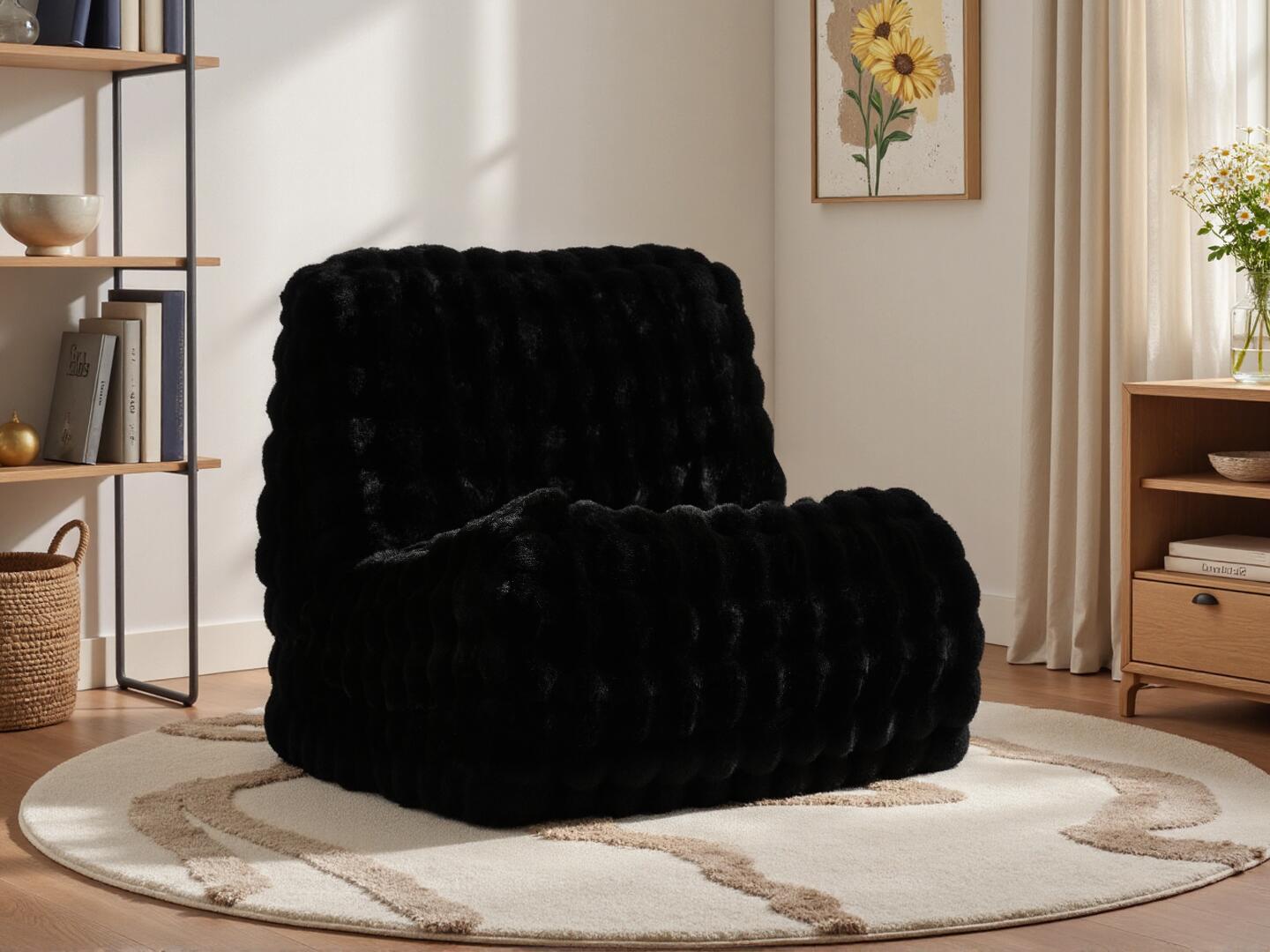 HOMLUX Accent Chair, Black, rollover