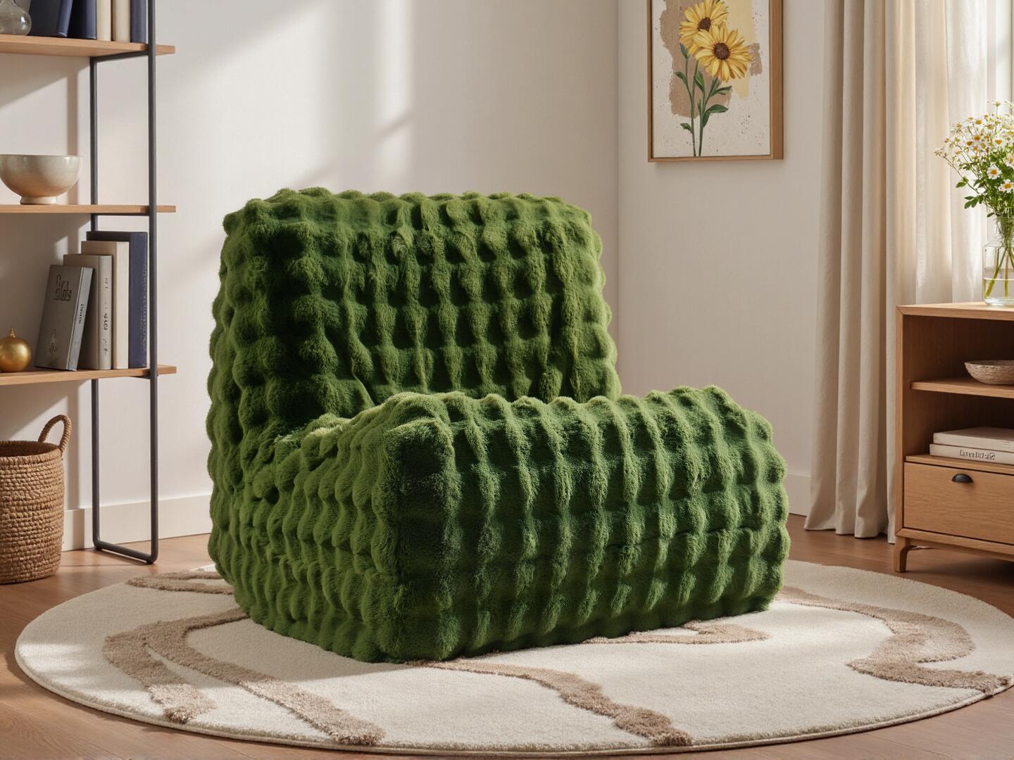 HOMLUX Accent Chair, Green, rollover