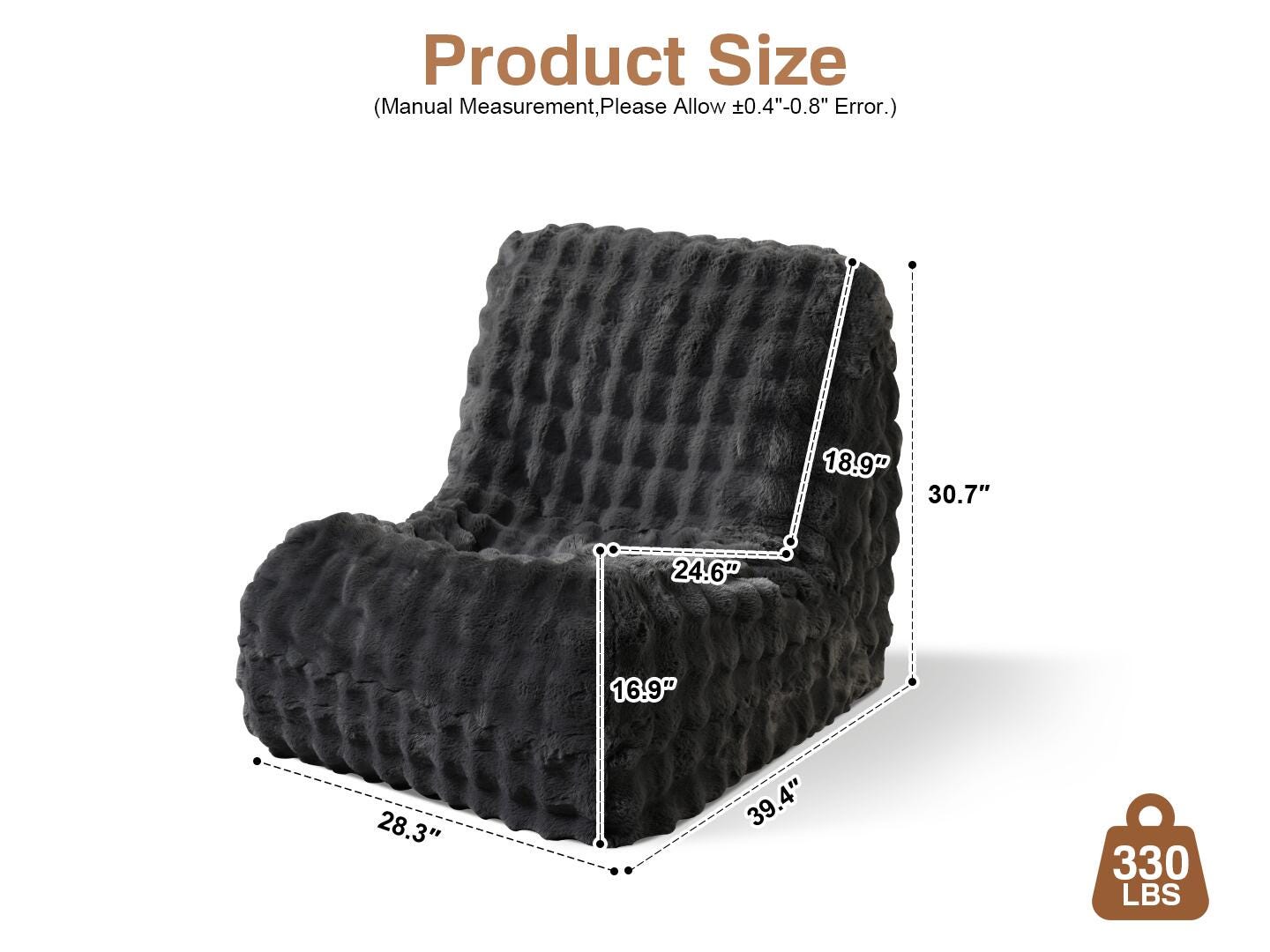 HOMLUX Accent Chair, Dark Gray, large