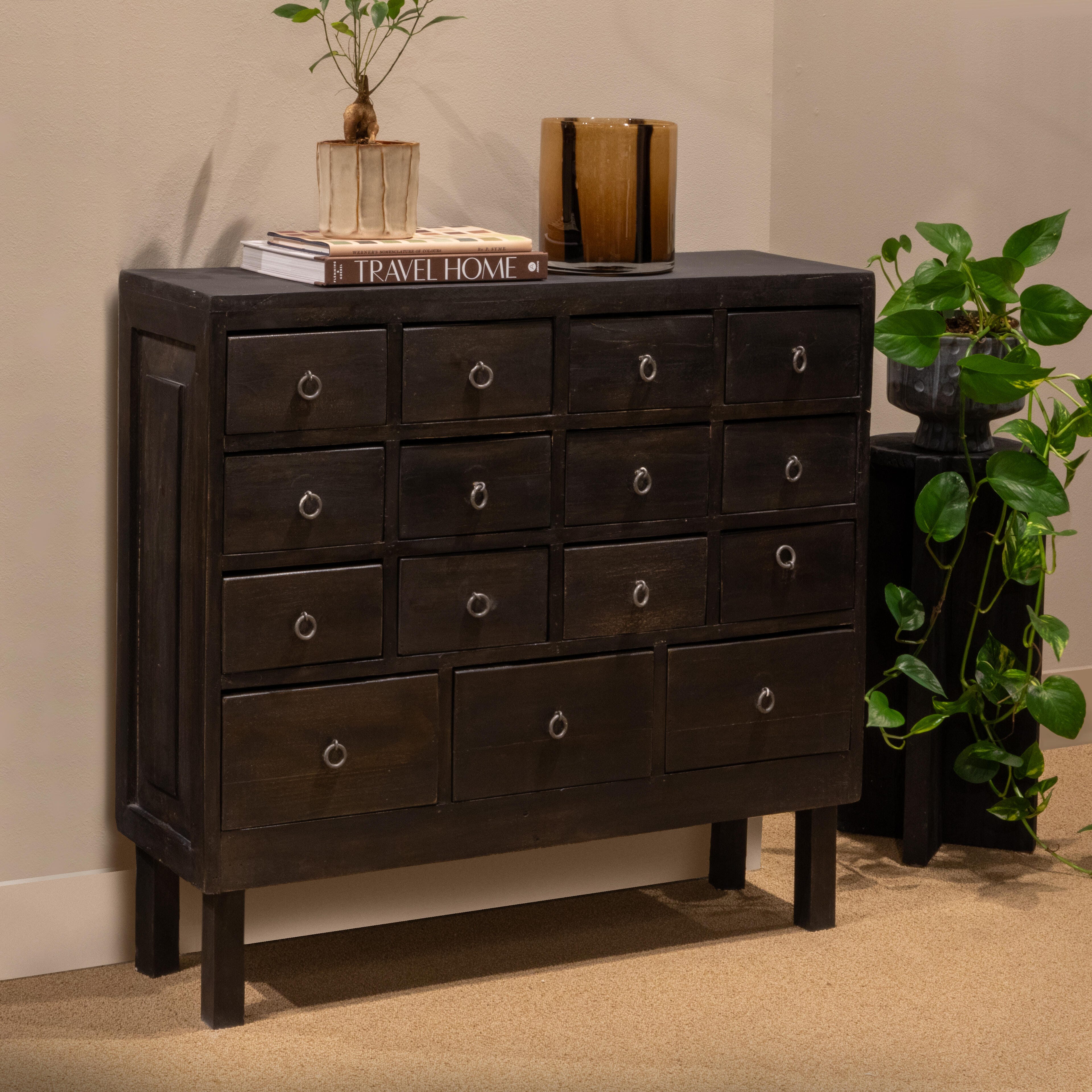 Storied Home Apothecary 32" Accent Cabinet, Black, rollover