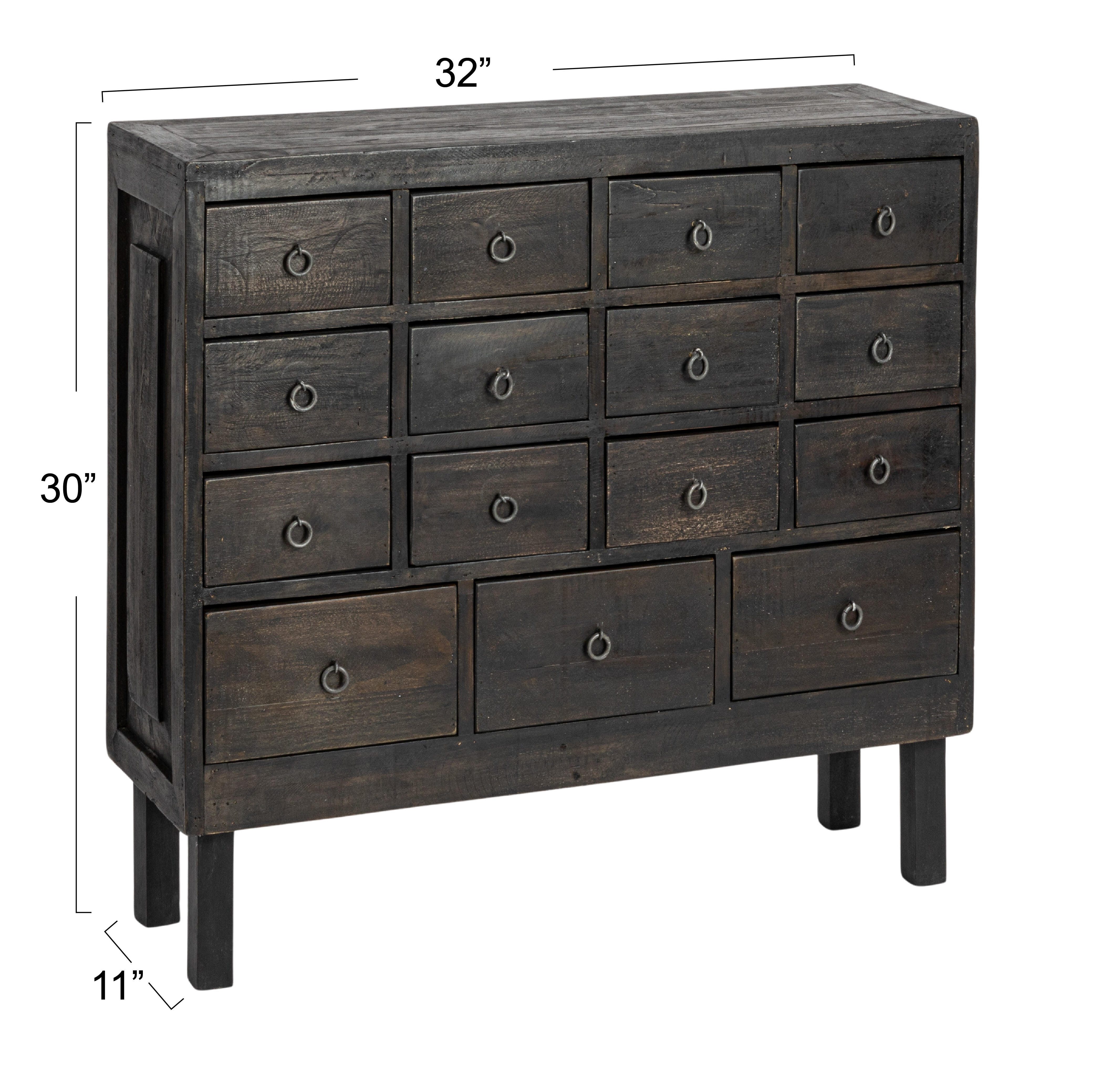 Storied Home Apothecary 32" Accent Cabinet, Black, large