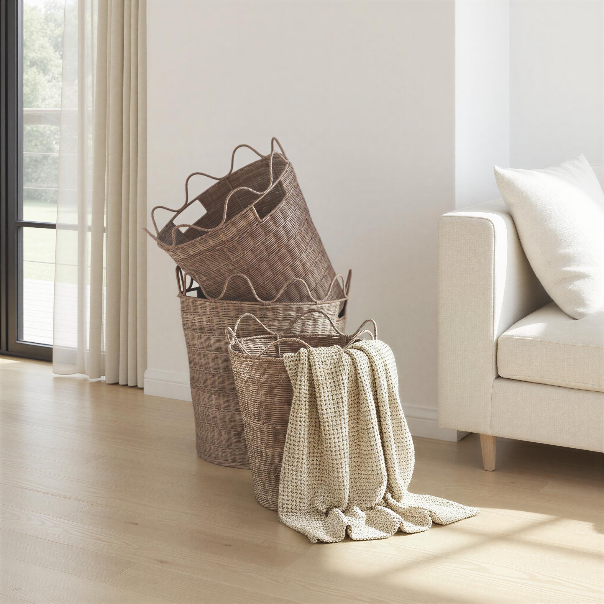 Storied Home Storage Basket (Set of 3), , rollover
