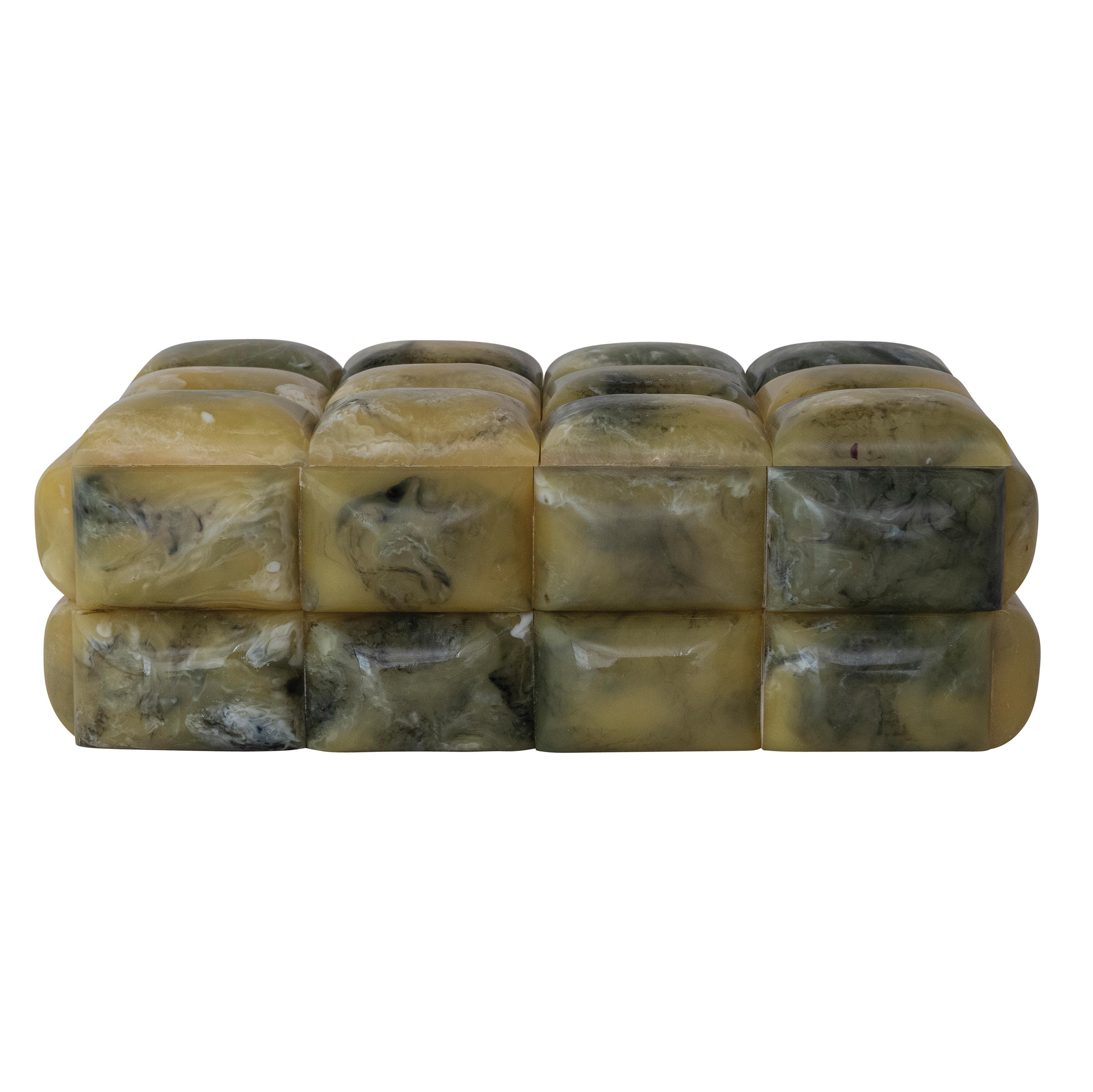 Storied Home Abstract Decorative Box, Yellow/Green, large