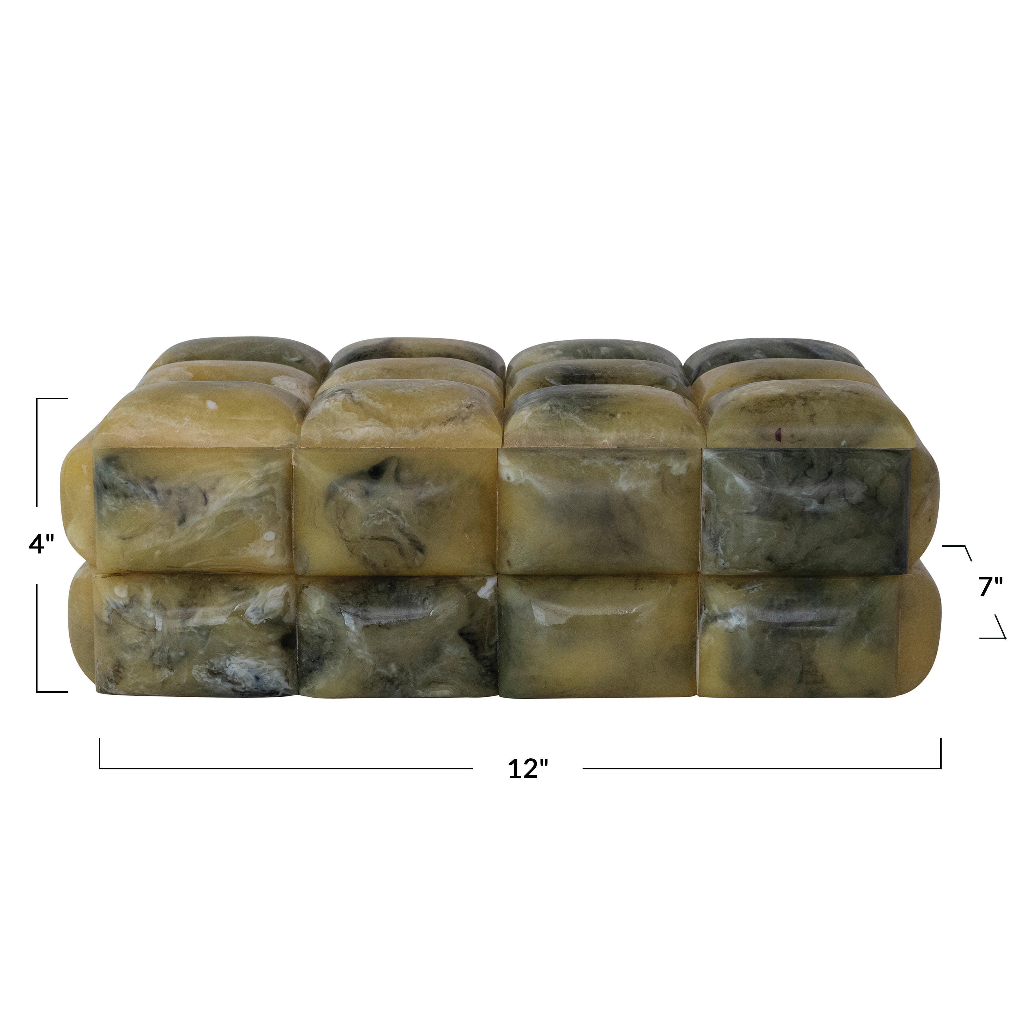 Storied Home Abstract Decorative Box, Yellow/Green, large