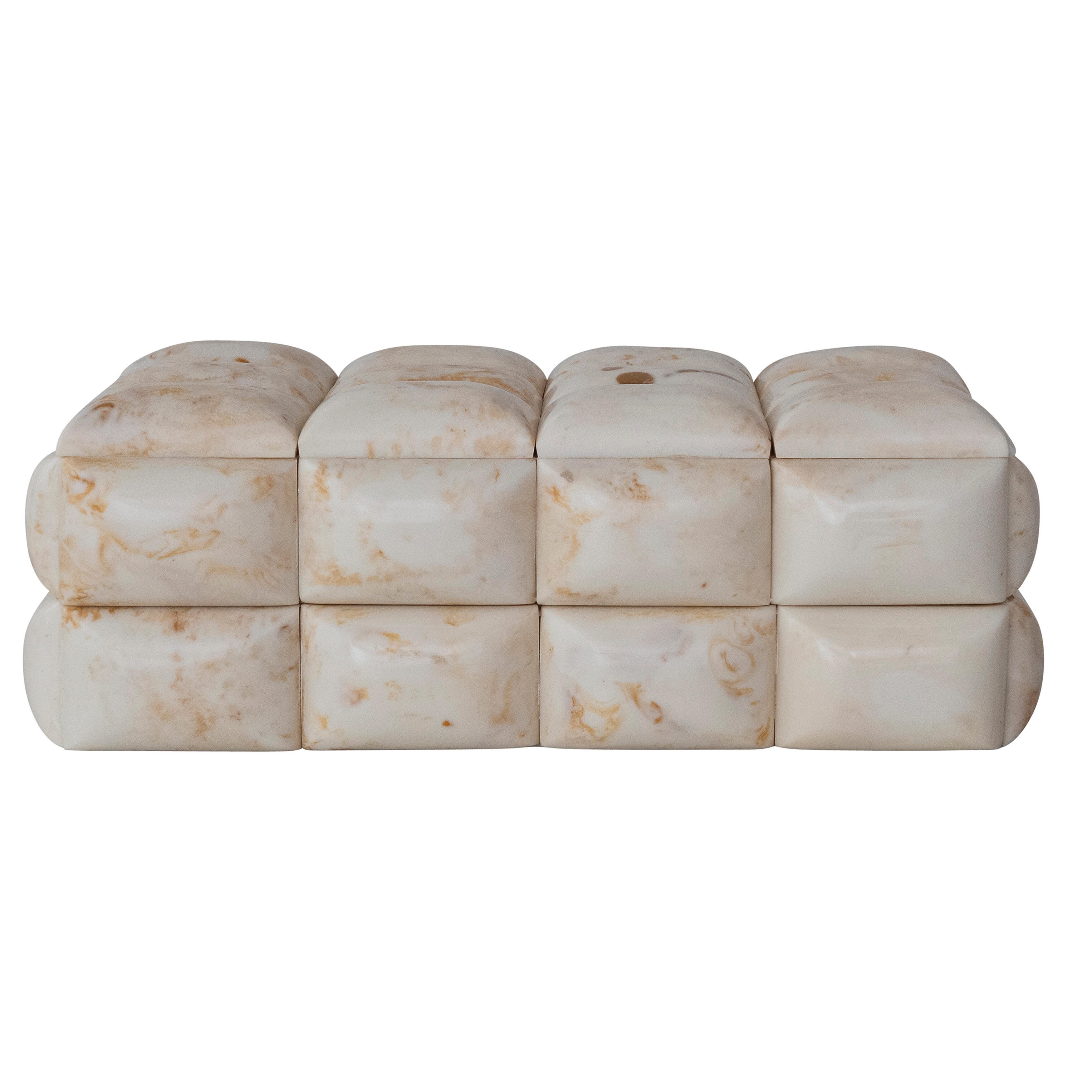 Storied Home Abstract Decorative Box, Ivory/Brown, large