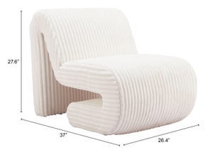Dimensional diagram showing the size of the accent chair.