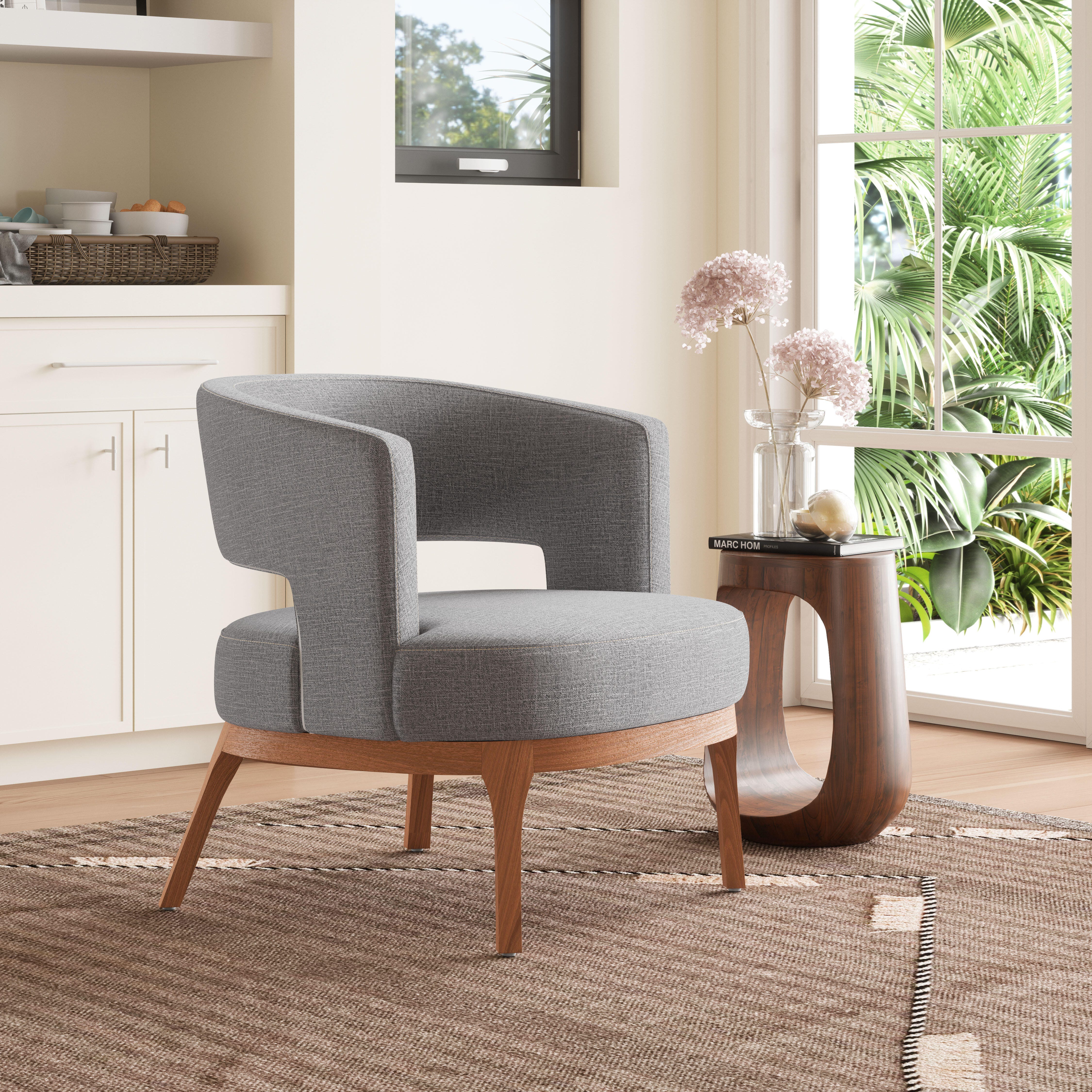 Erika Home Penryn Accent Chair, Slate Gray, rollover