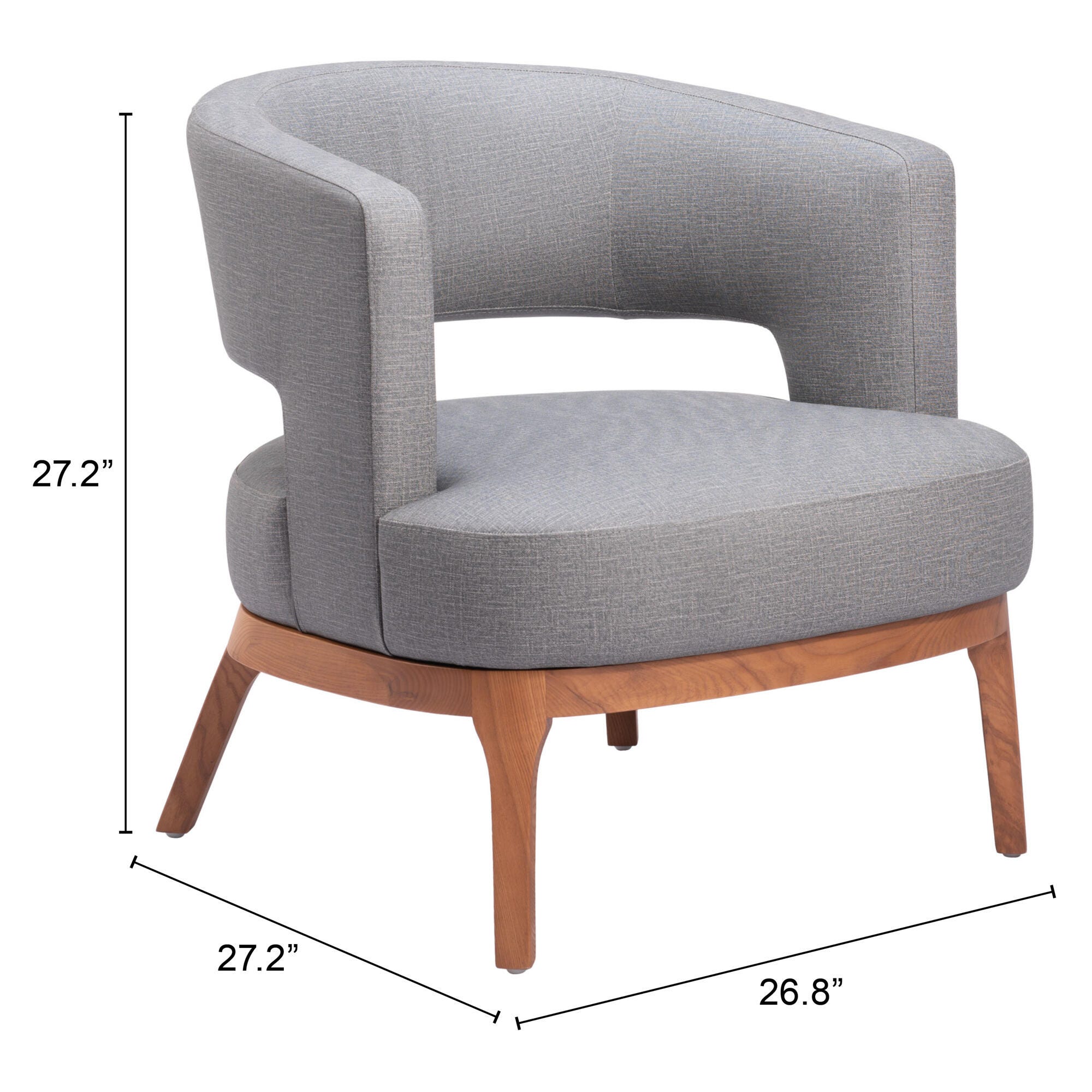 Erika Home Penryn Accent Chair, Slate Gray, large
