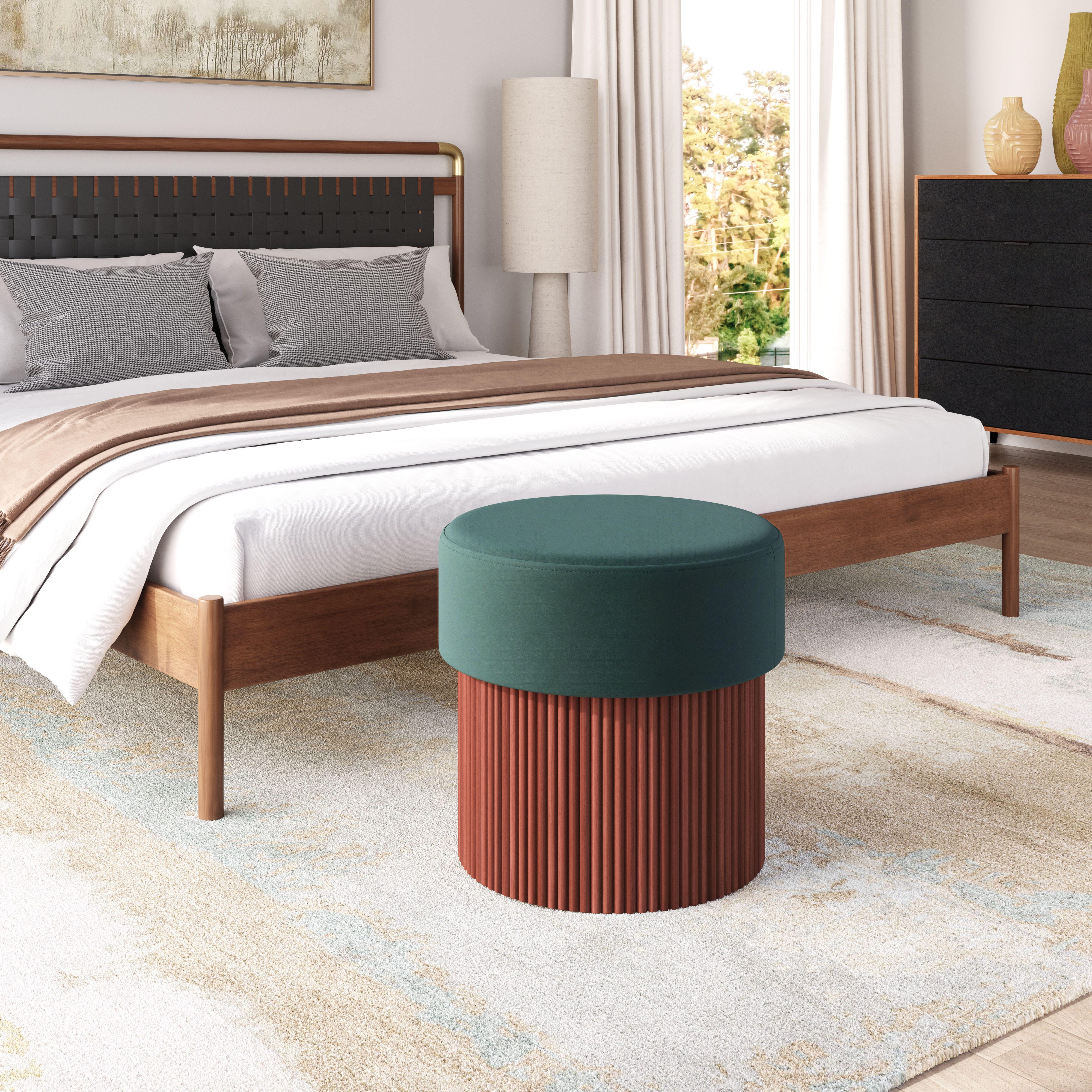Erika Home Boto Solid Storage Ottoman, , rollover