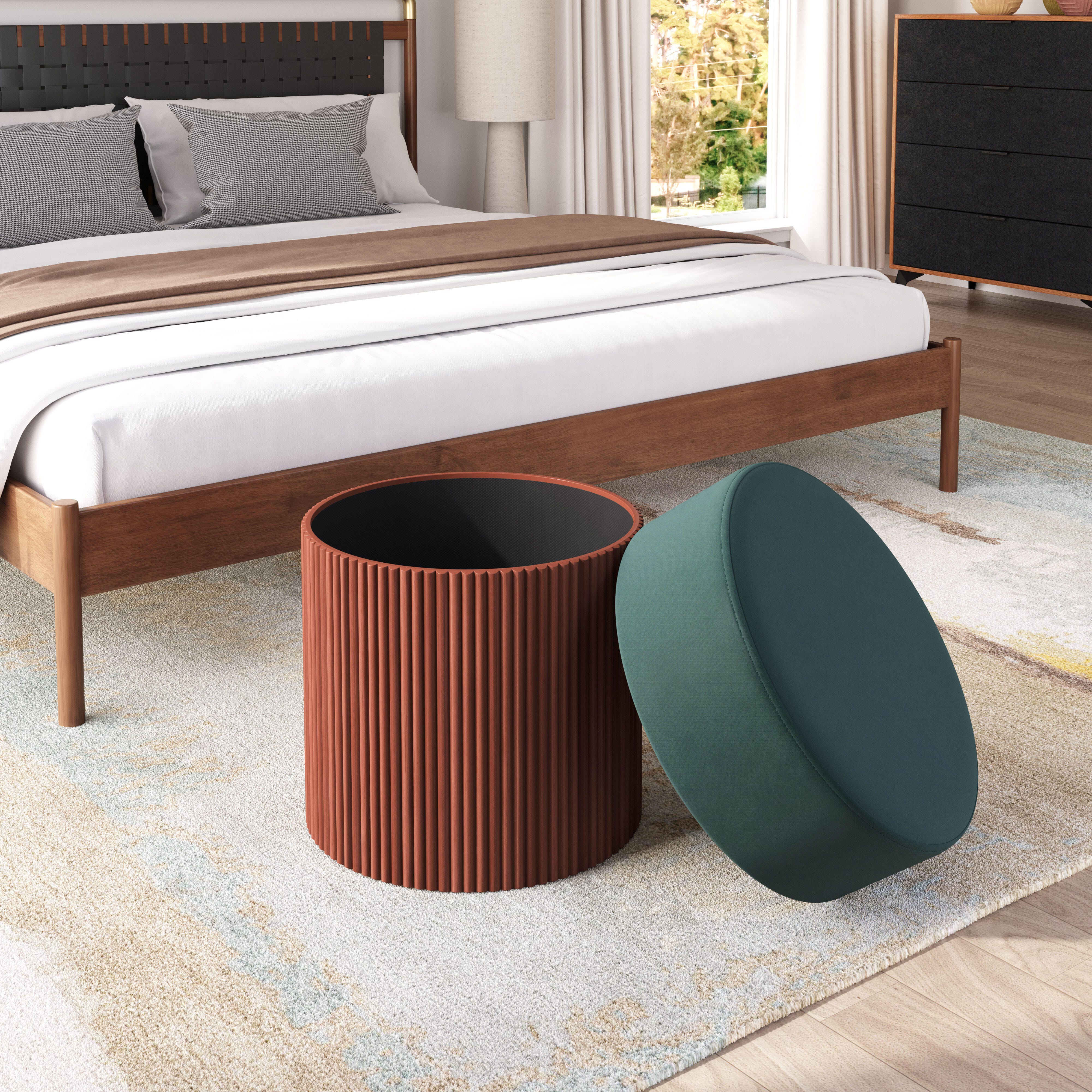 Erika Home Boto Solid Storage Ottoman, , large