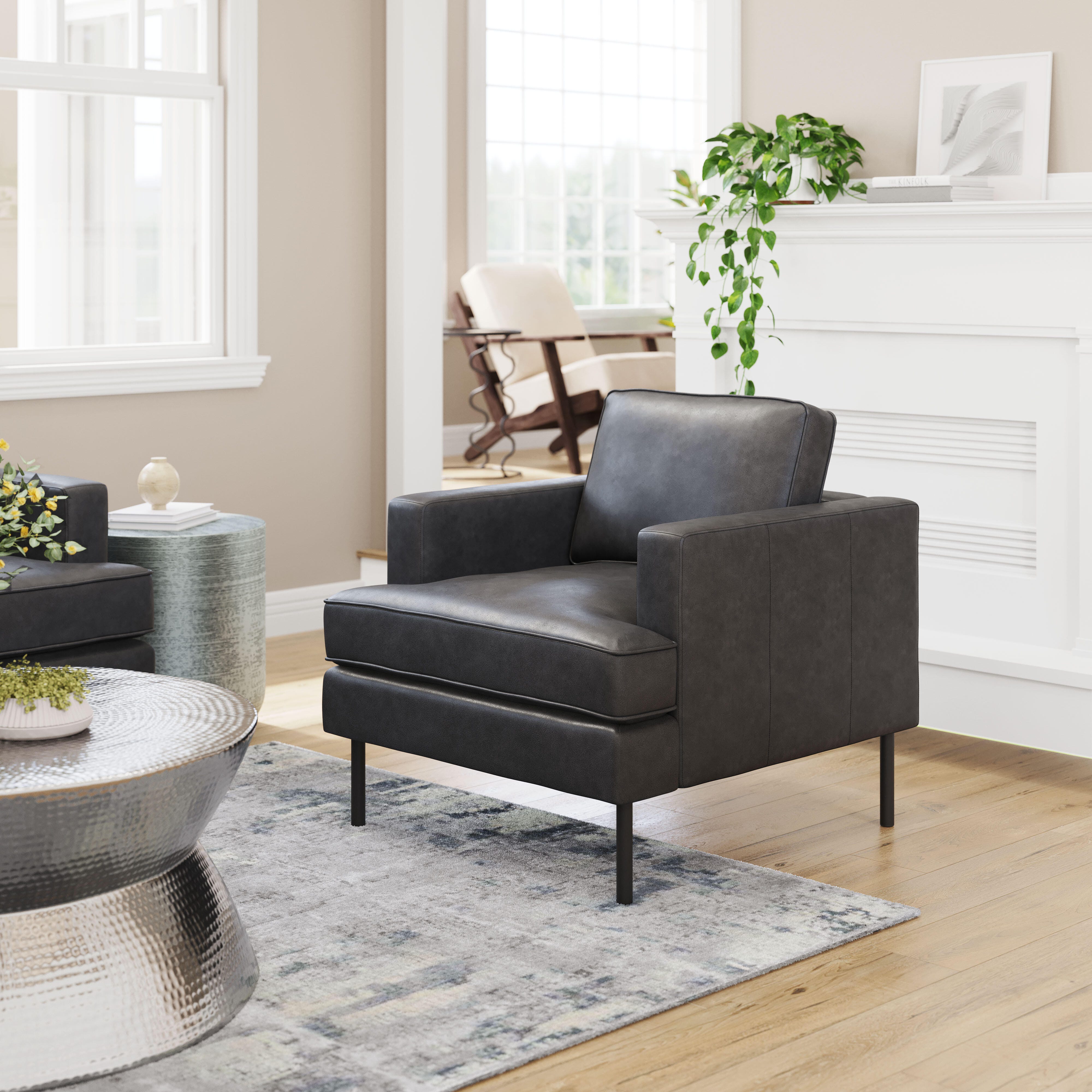 Erika Home Decade Accent Chair, Vintage Gray, rollover
