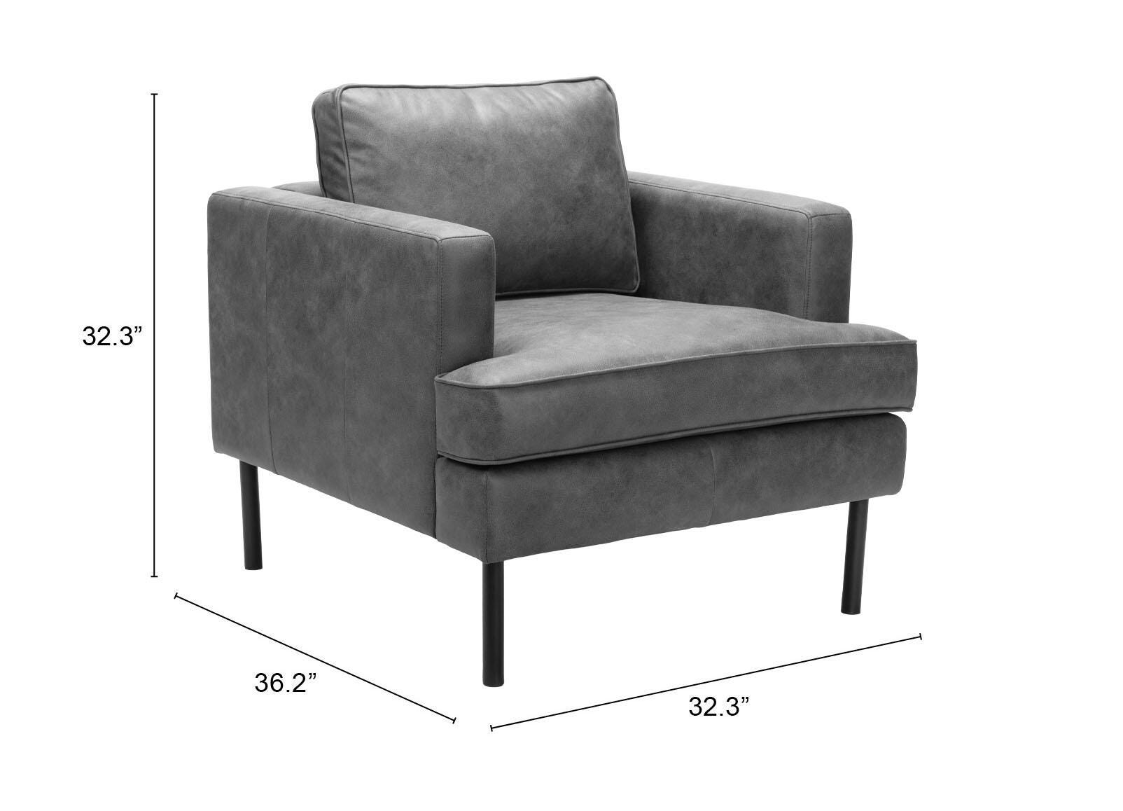 Erika Home Decade Accent Chair, Vintage Gray, large